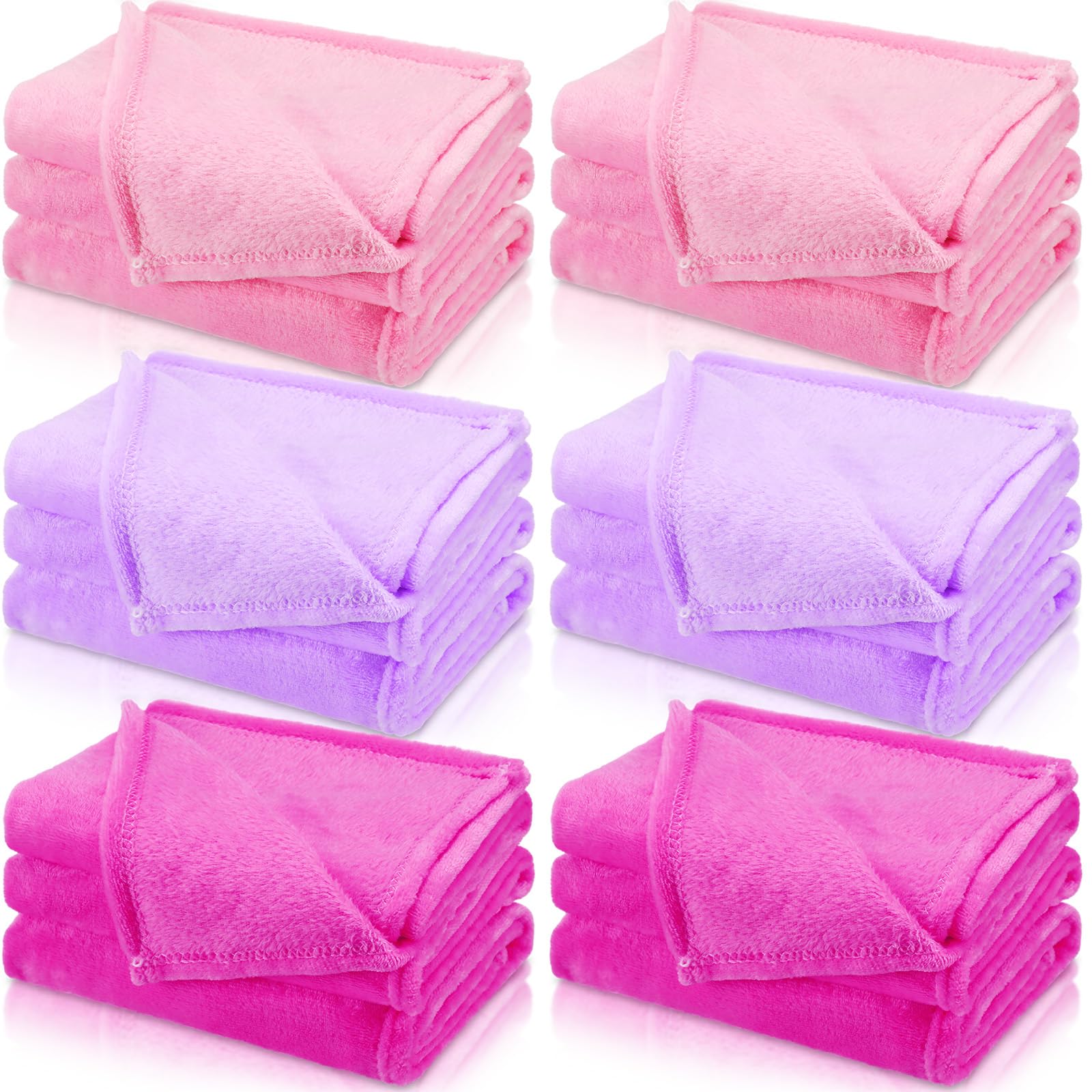 SmoothNovelty 6 Pcs Fleece Sleepover Blankets for Girls Soft Fuzzy Throw Blanket Bulk Warm Flannel for Spa Slumber Movie Night Wedding(Bright Color,51 x 71 Inch)