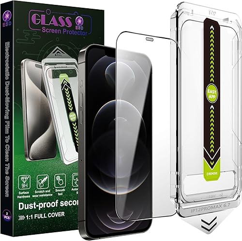 Miniatura 16 de Paquete de 2 protectores de pantalla mate antiluz azul para iPhone 15 Pro (6.1 pulgadas), vidrio templado 9H, antirreflejos, cobertura completa,