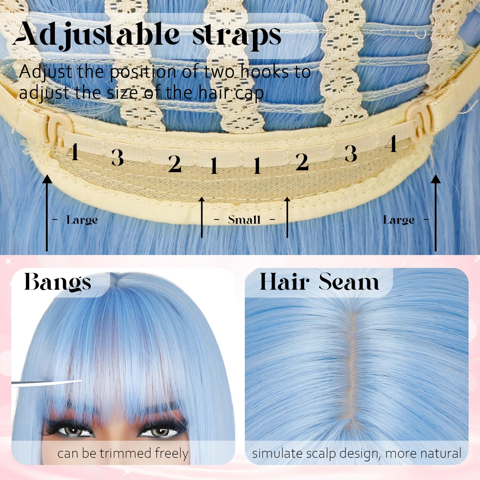 Wig with Bangs 26Inch Long Layered Straight Hair Heat Resistant Synthetic Scalp Long Straight Auburn Wig with Bangs 26 Inch Orange Ginger  main image 4