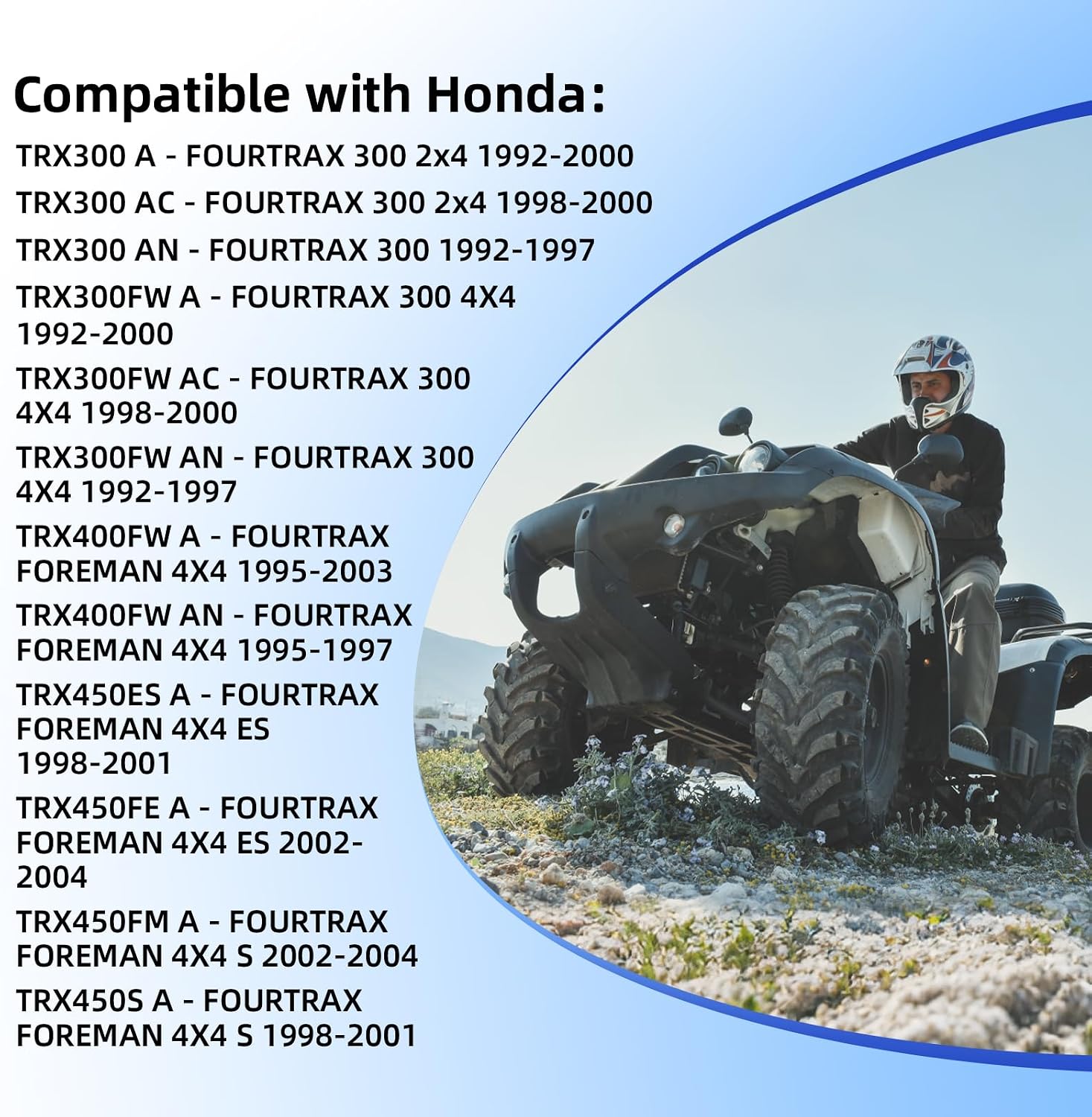 17254-HC5-900 Air Filter for Honda FourTrax 300 TRX300FW TRX300 Foreman 400 TRX400FW Foreman 450 TRX450S TRX450FM TRX450FE TRX450ES with Oil & Fuel Filter Change Kit