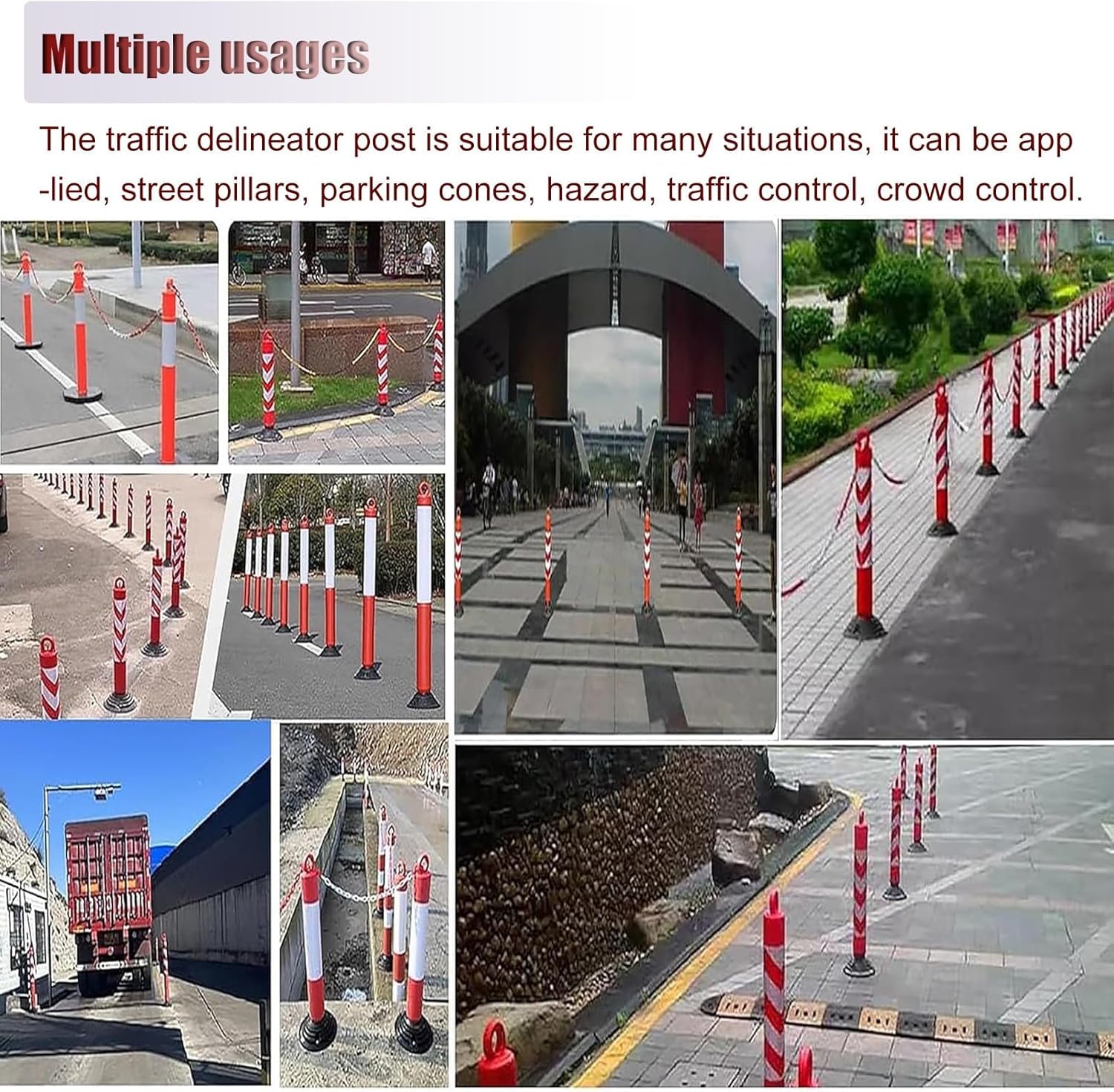 Cônes De Signalisation Routière, Poteaux De Délimitation, Panneaux De Signalisation D'Allée, Poteaux De Délimitation avec Base Lestée, Lot De 2, 4, 6, 8 Ou 10 Bornes De Sécurité pour Zones À