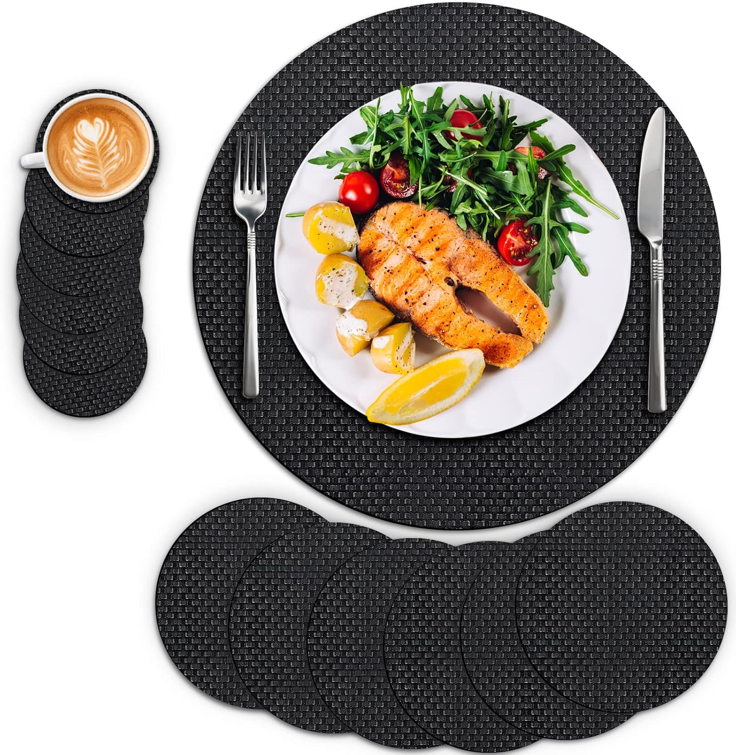 Placemats Set of 6, Placemats with Coasters Heat Resistant
