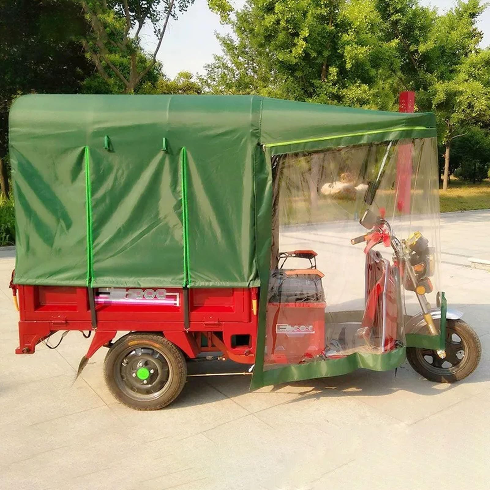 Tricycle cargo auvent électrique et housse imperméable pour scooter à mobilité réduite