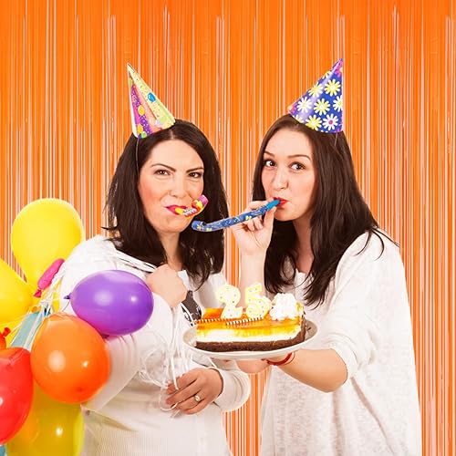 Miniatura 16 de Cortinas de fondo de flecos de papel de aluminio para fiestas, 3 piezas, 39.6 x 98.4 pulgadas, azul retro 48 Retro Azul,03 Rosa,04 Rosa