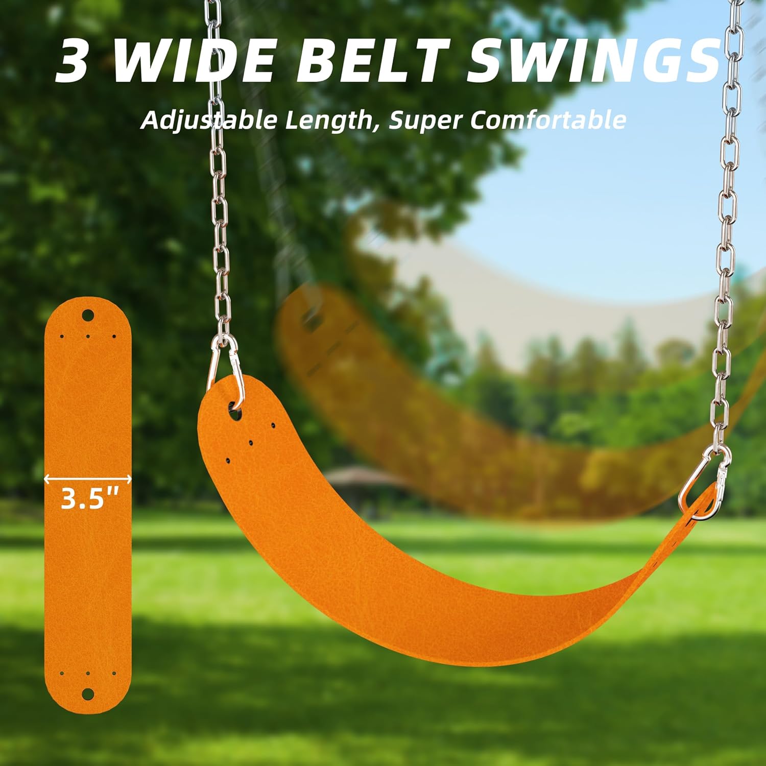 MR Heavy Duty Steel Swing Set, 10’ Tall Swing Sets with 3 Belt Swings, Classic A-Frame Metal Swing Set for Outdoor Backyard 700 Lbs Load Capacity