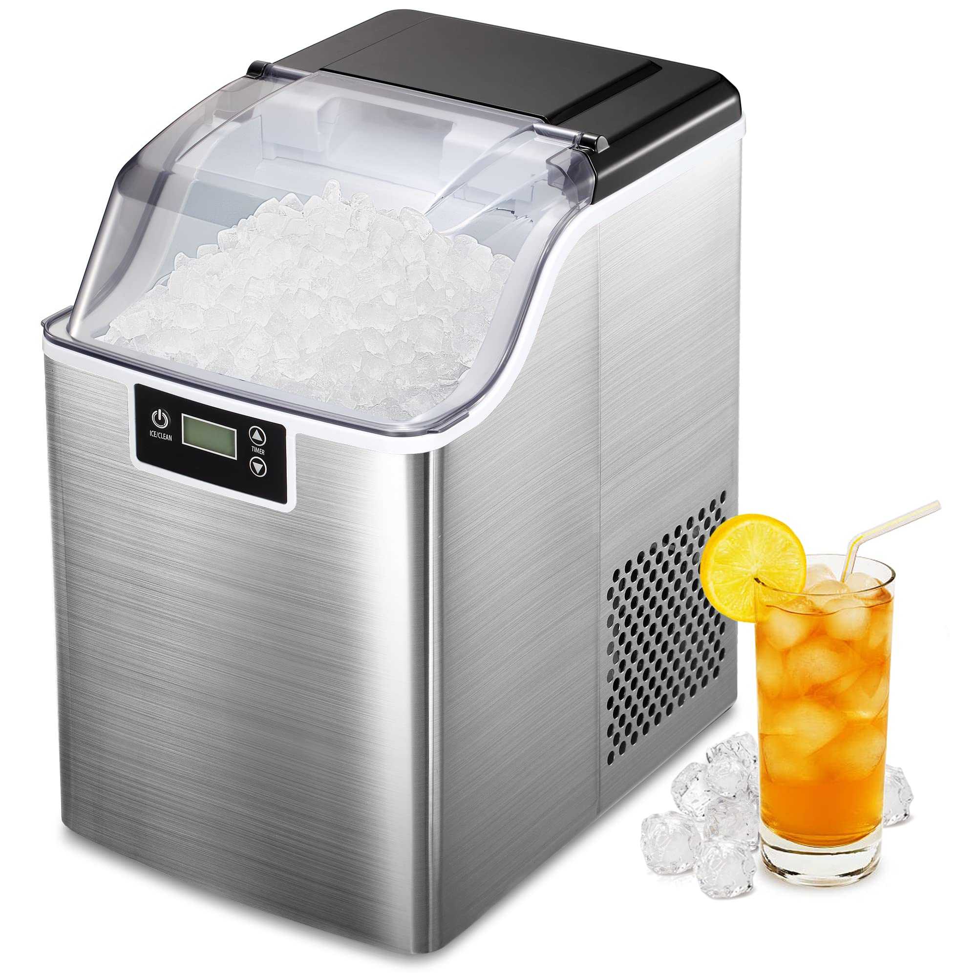 COWSAR Nugget Ice Maker Countertop, Portable Ice Maker Machine with