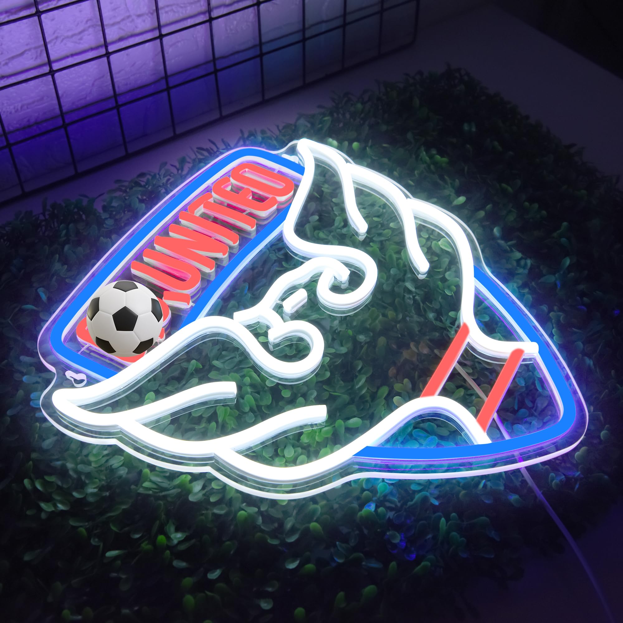 Amazon.co.jp: 壁の装飾用サッカーネオンサイン サッカーチームロゴ