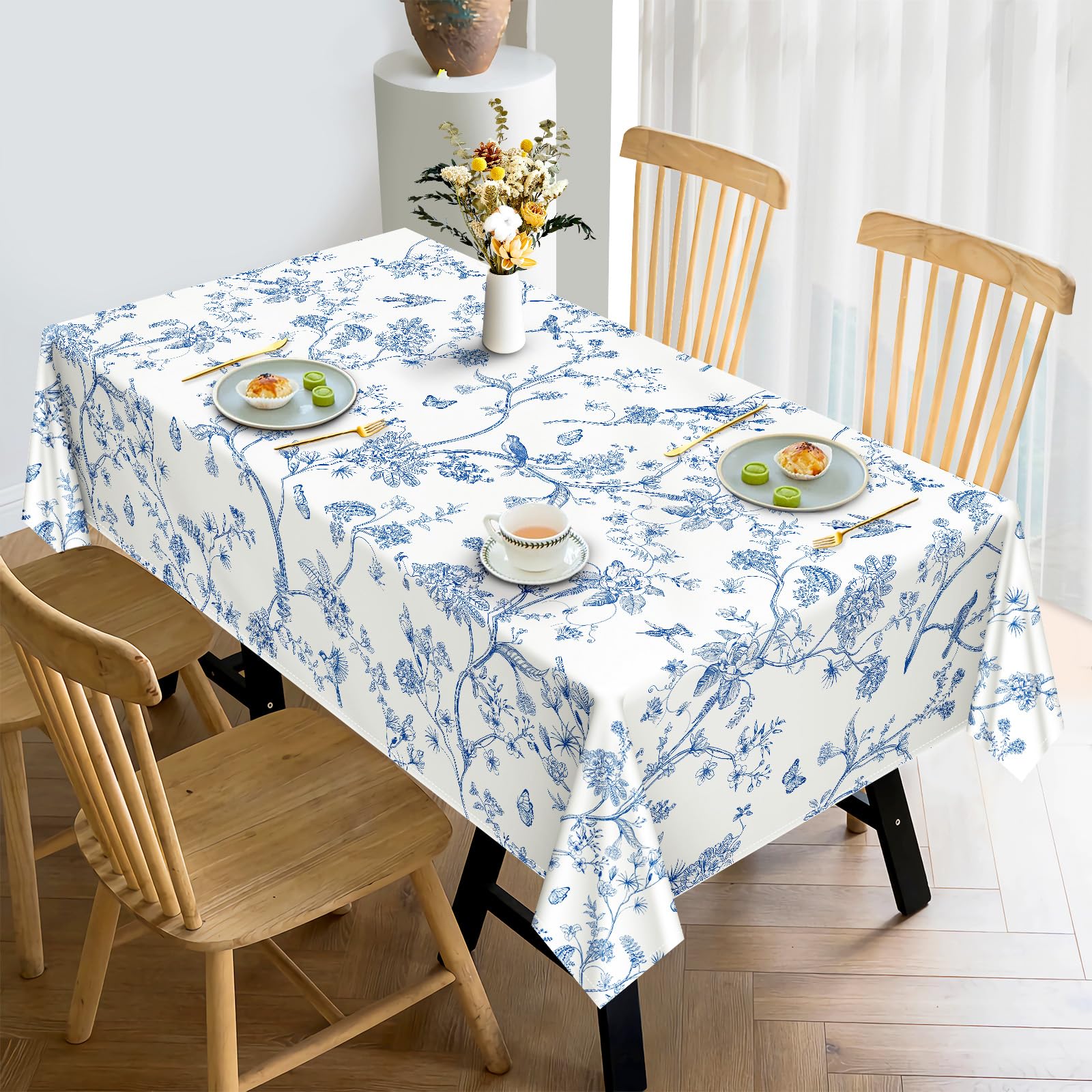 Arquiel Nappe De Table Fleurs Sauvages Rectangulaire, Nappes Herbe Nappe Anti-Taches Et Lavable Pour La Cuisine Manger De Fête Décoration Anniversaire