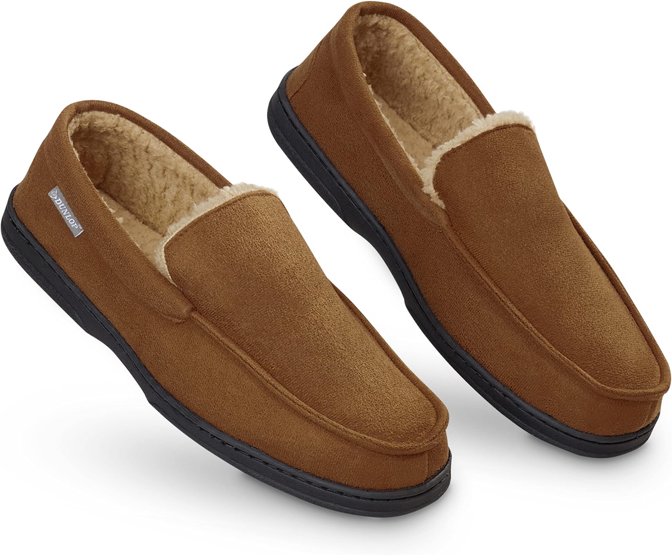 Moccasins Slippers Men Loafers Faux Fur Slippers Rubber Sole Memory Foam House Slippers Indoor Shoes Gifts For Men