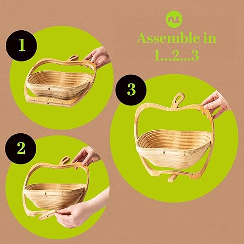 Miniatura 7 de NUT CRAVINGS - Cesta de regalo de arreglo de flores secas de Navidad en cesta de regalo de madera en forma de manzana + bandeja (9 surtidos)