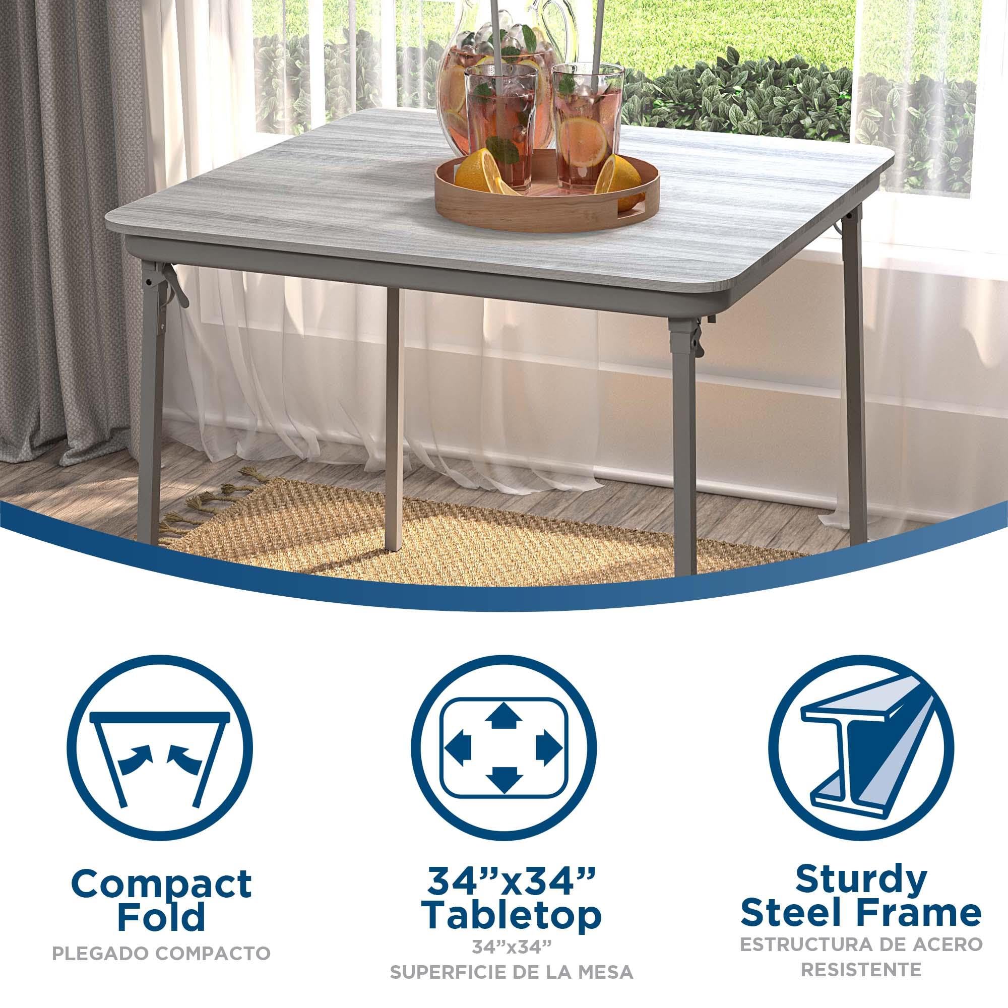 【美品】Cosco ブラウン 正方形 折りたたみテーブル 34インチ 美品】Cosco ブラウン 正方形 折りたたみテーブル 34インチ