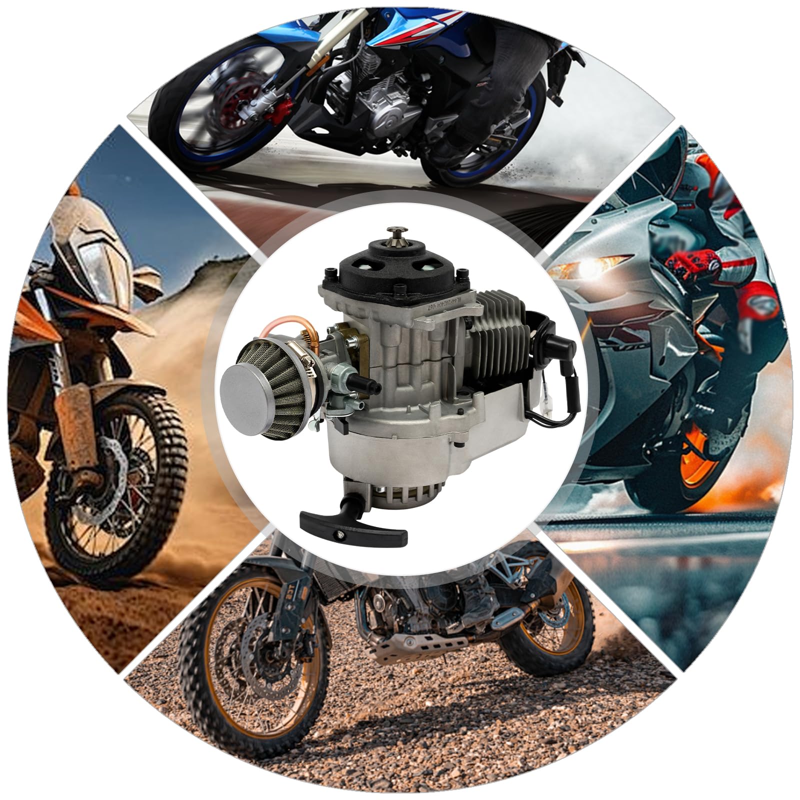 Motor de 49 cc, carburador de minimoto de 2 tiempos, para ATV, Dirt Bike, Quad, Pocket Bike, motor para Dirt Bike, motores para mini ATV, Quad con transmisión y carburador
