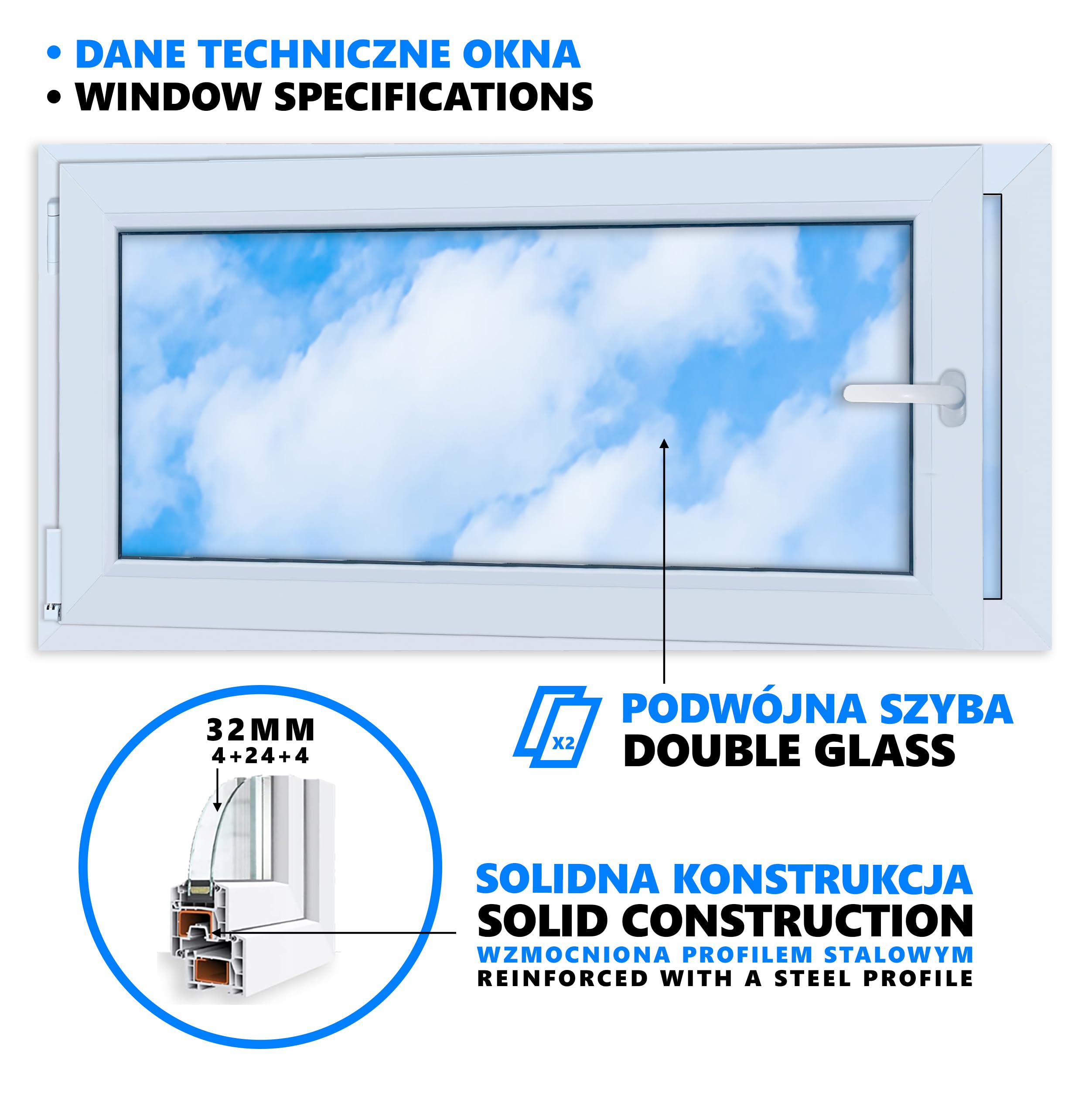 LORAC | Finestra in PVC bianca, 1200x600mm, DIN Sinistra, inclinabile e apribile, doppio vetro, a risparmio energetico – Finestra con certificato CE per cantina e appartamento