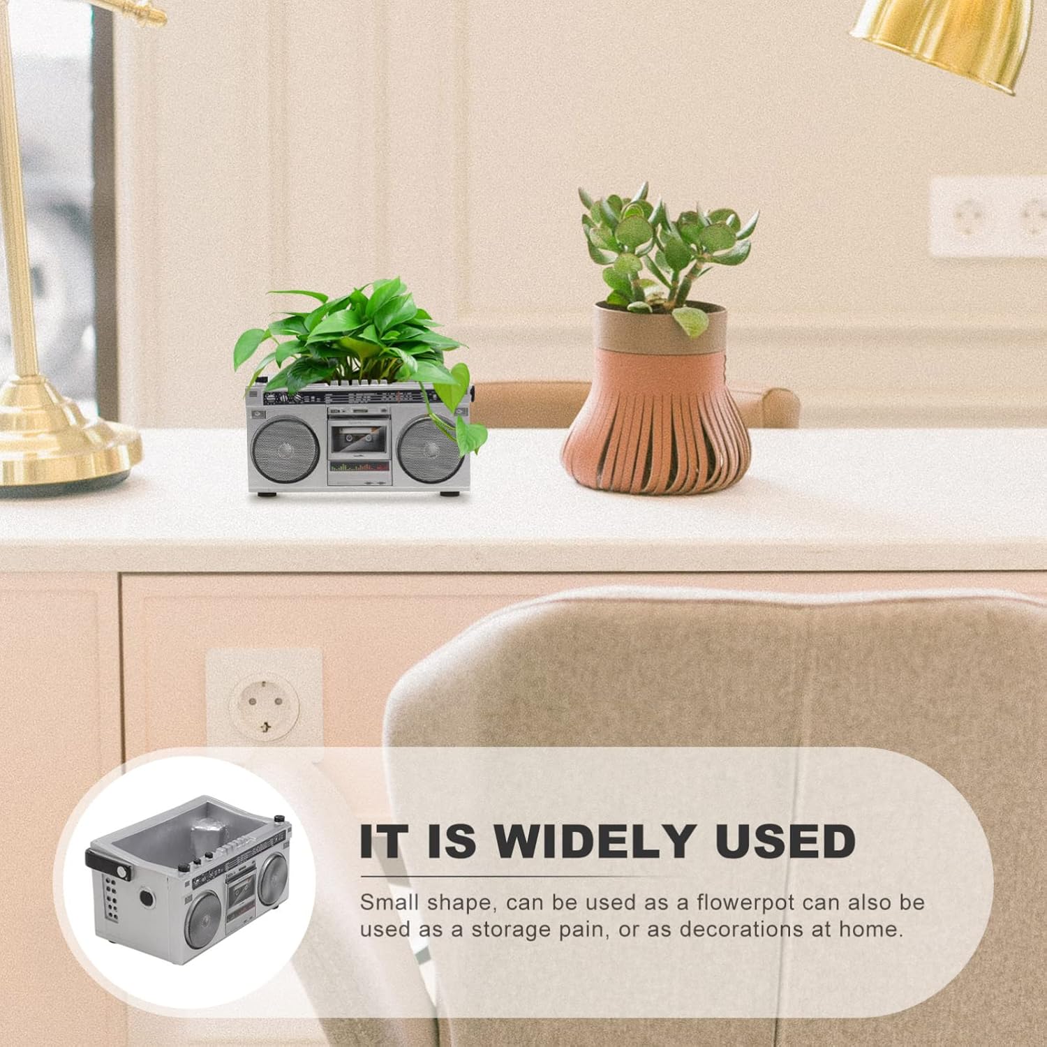 VALICLUD Vintage Garden Pots for Live Succulents Plants Cute planters Flowerpot Vase Funny Succulent pots (Grey)