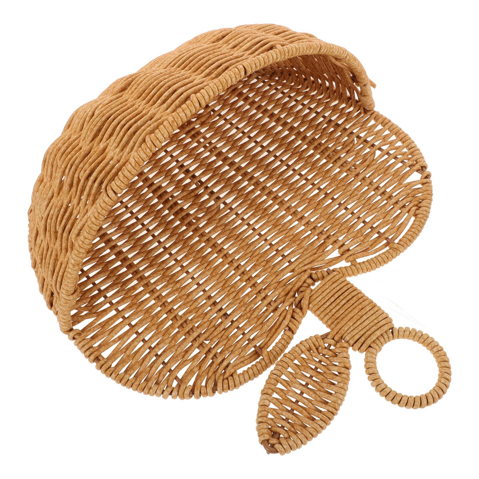 Cesta de mimbre tejida a mano para colgar en pared decorativa de salon