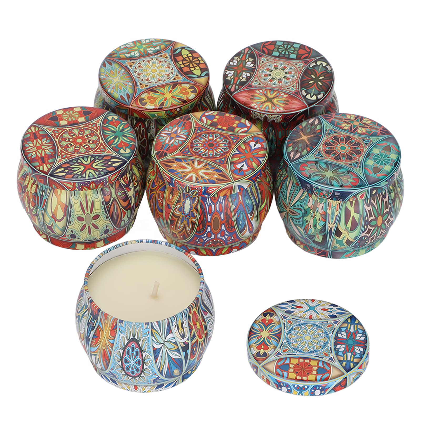 Candele profumate casa, cera di soia, set 6 pezzi con limone, gardenia, gelsomino, rosmarino, lavanda per relax, meditazione, yoga,