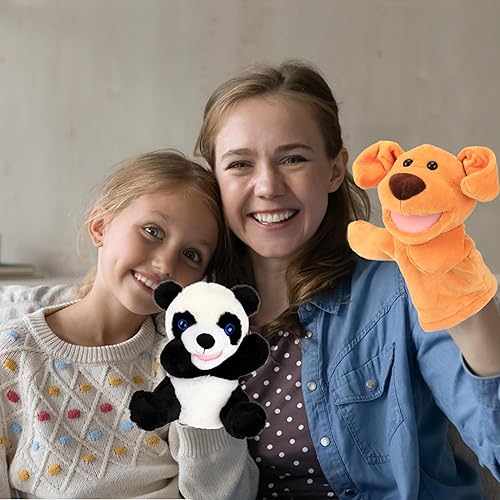 Miniatura 68 de Easfan Marioneta de mano de pato, juguete interactivo de animales para juegos de rol, cuentos preescolar, enseñanza, Navidad, regalos de cumpleaños