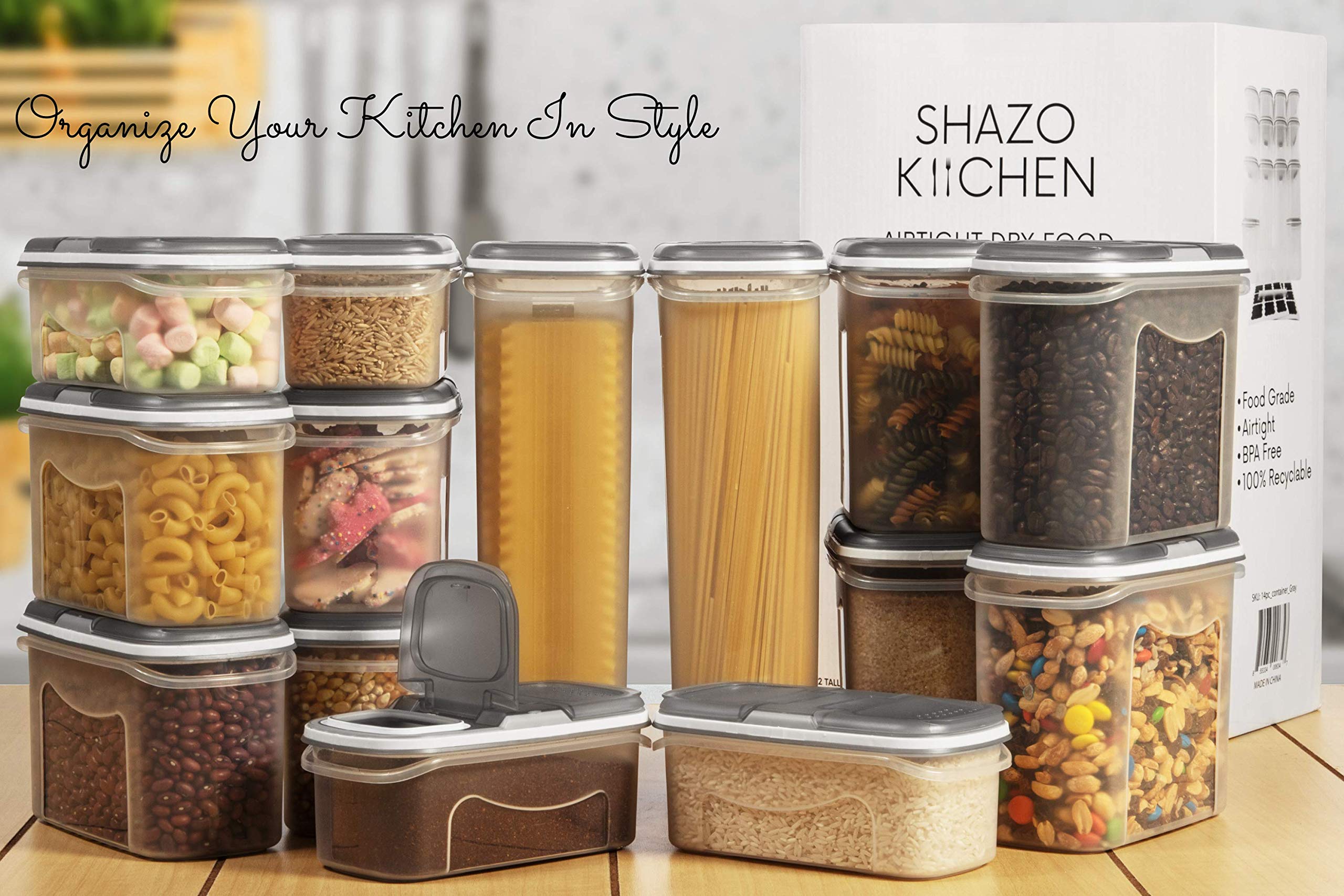 LARGE SET 28 pc Airtight Food Storage Containers with Lids (14 Container Set) Airtight Plastic