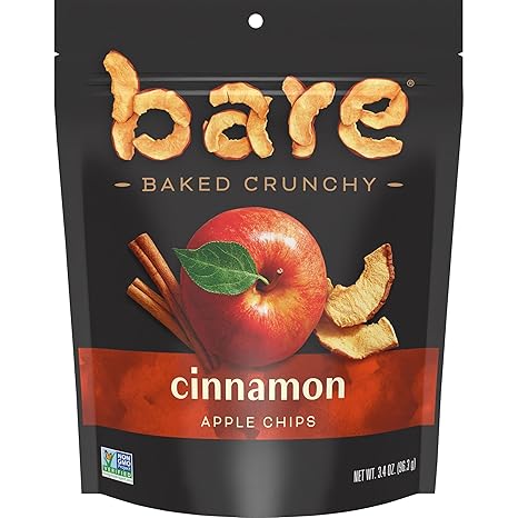 Bare Baked Crunchy Apple Chips, Cinnamon Apple, Gluten Free, 3.4 oz Bag