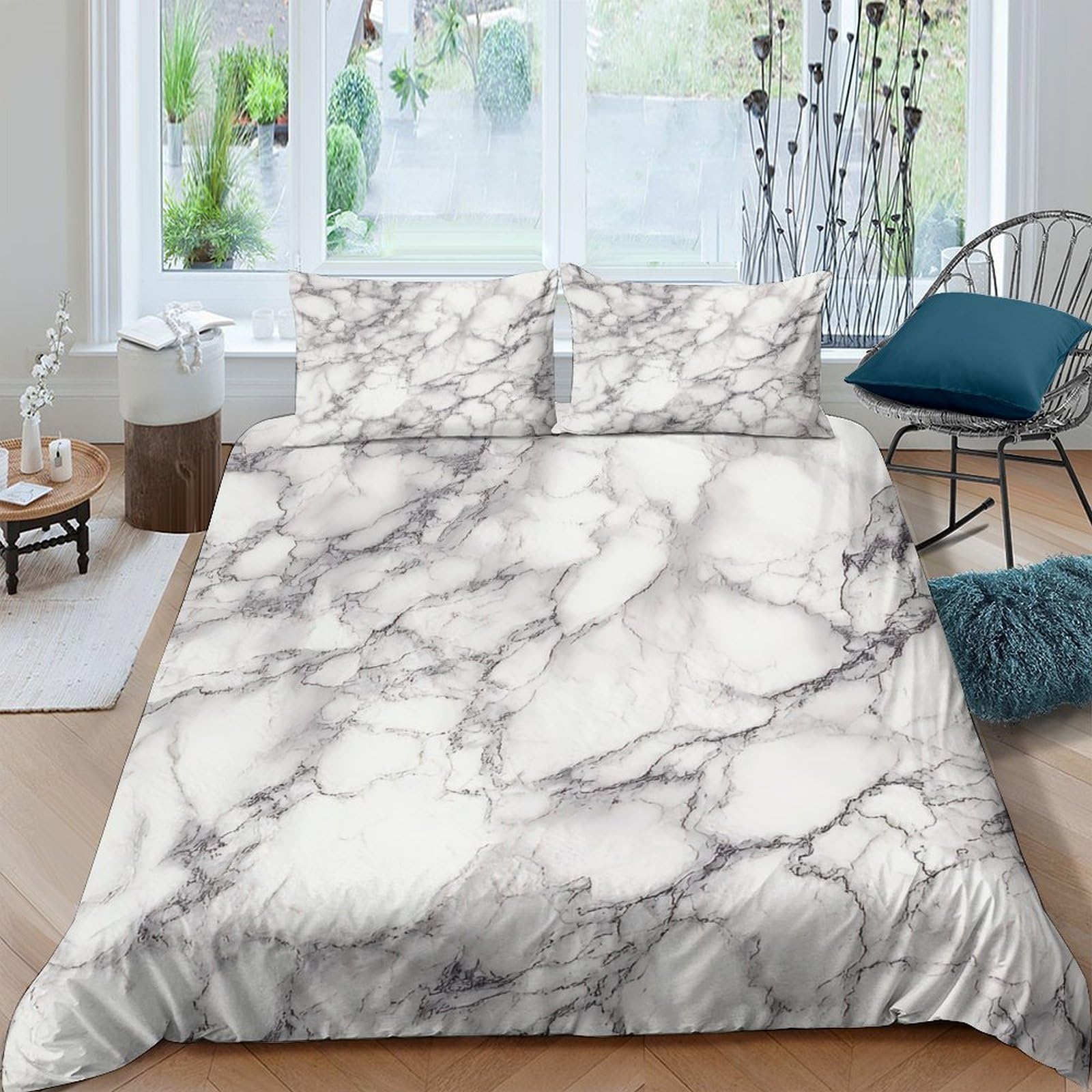 Ctjqhvkz Style-2 3D Printed Marble Texture Fitted Sheet Microfiber Soft Breathable Stone Pattern Mattress Cover For Bedroom Dorm Home Single（135X200cm）