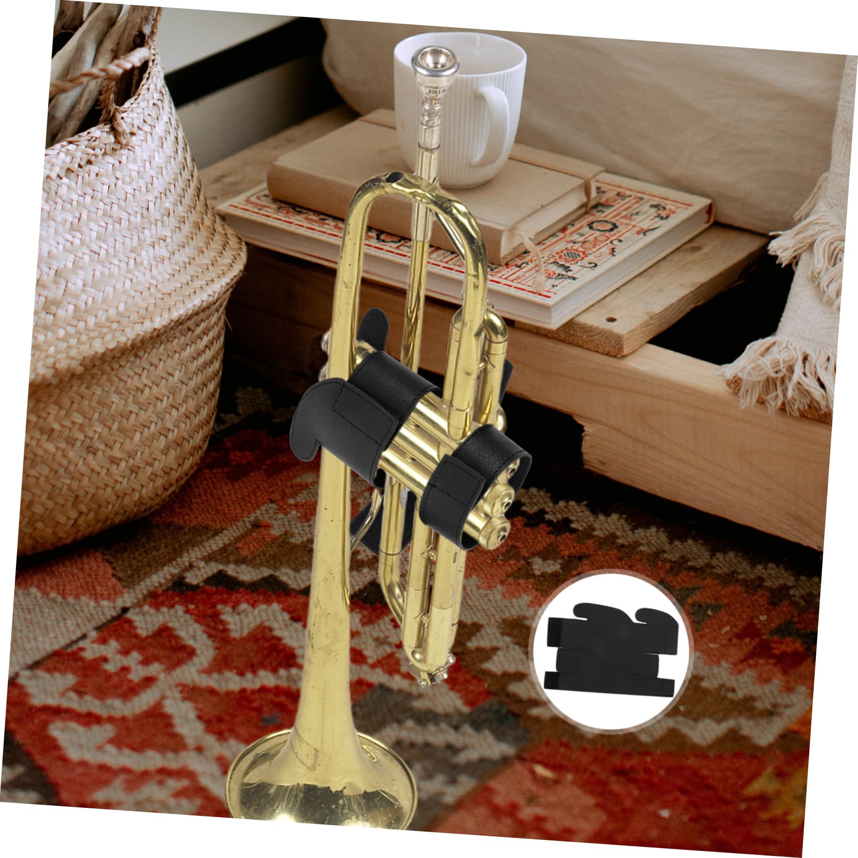 OFFSCH Trumpet Wrap Leather Trumpet Protector Music Instrument Valve Guard Cornet Cover Comfortable Grip