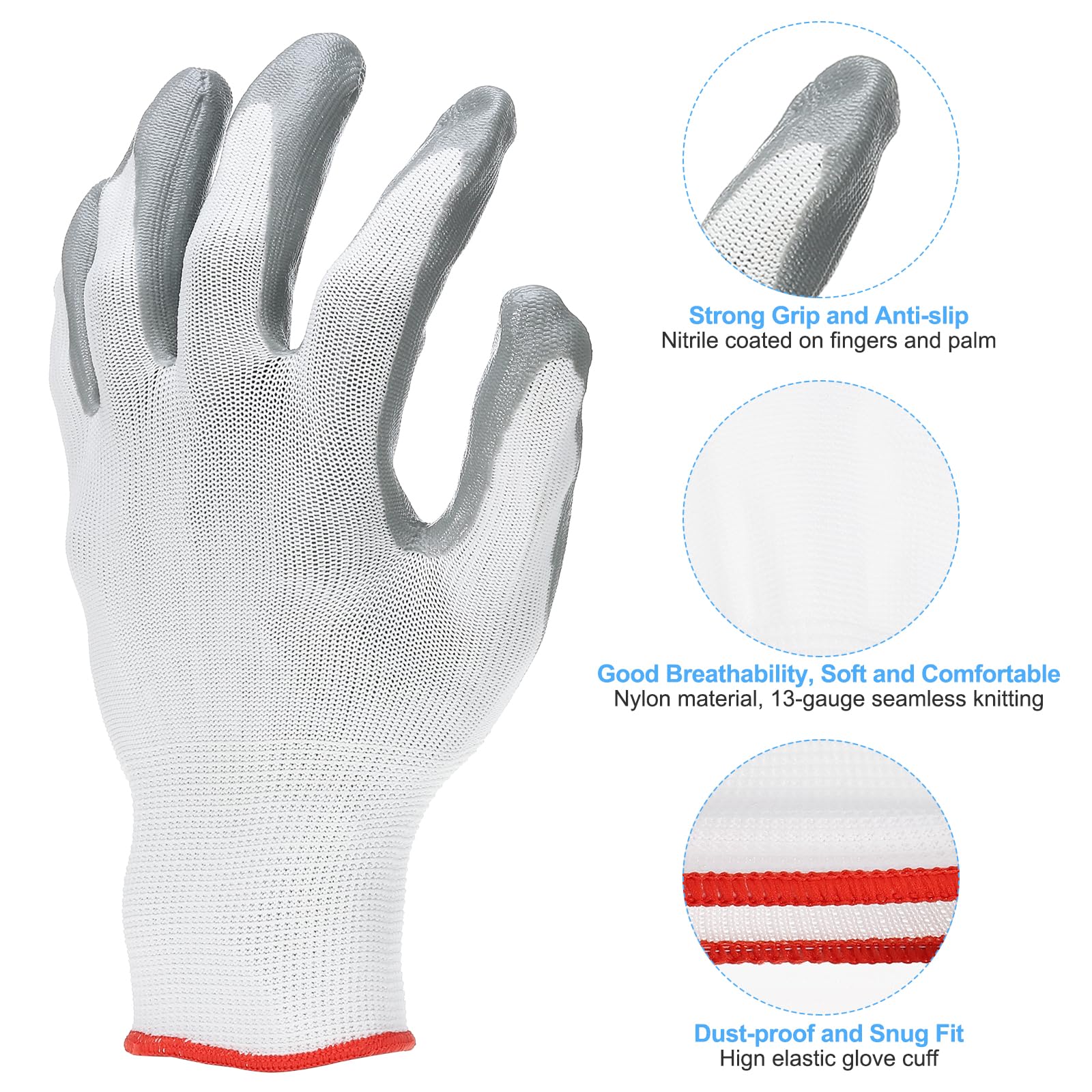 PATIKIL Safety Work Gloves Nitrile Coated - Image 3