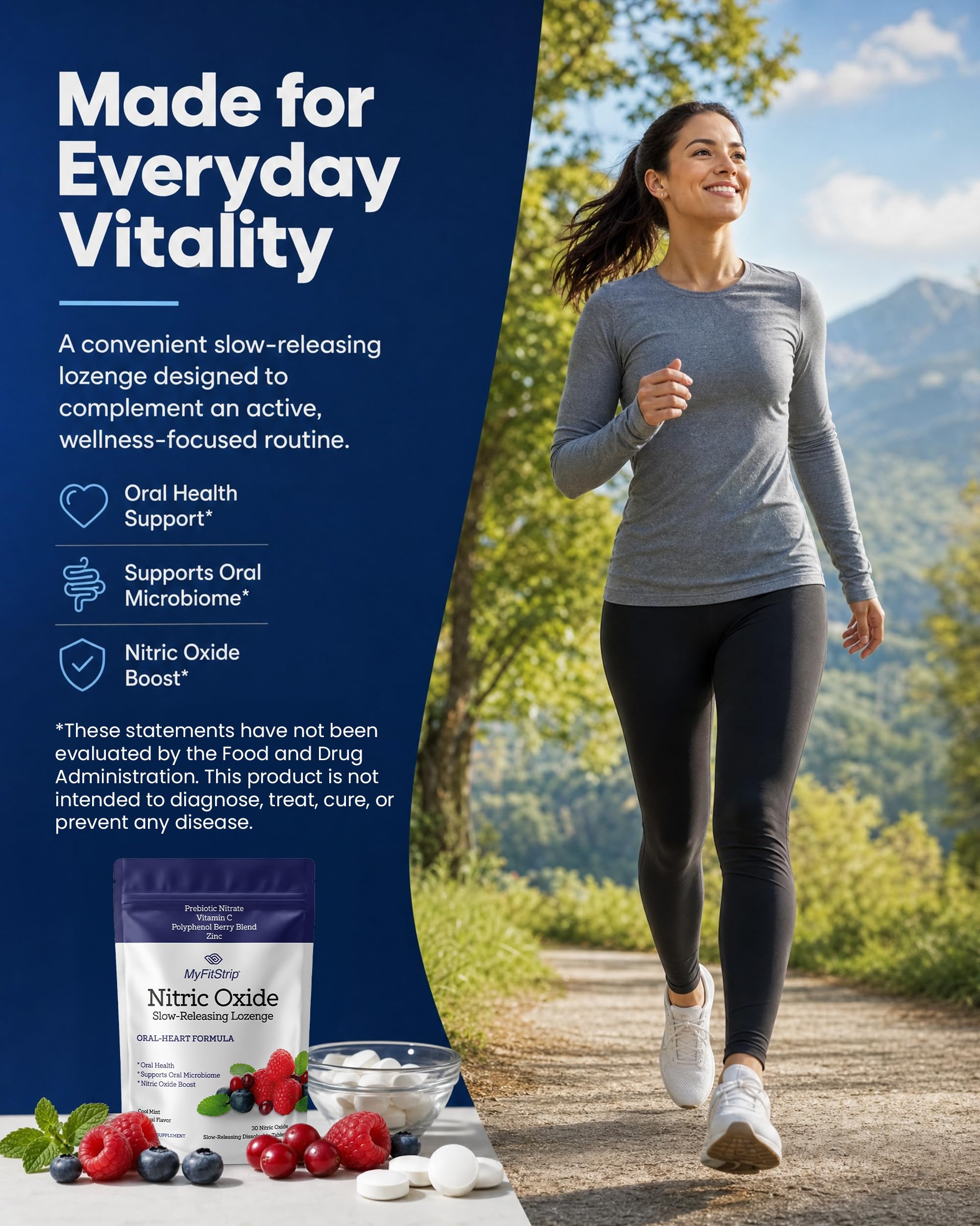 Nitric Oxide Lozenges - Oral Health & Cardiovascular Support - 30 Cool Mint — Amazon image 4