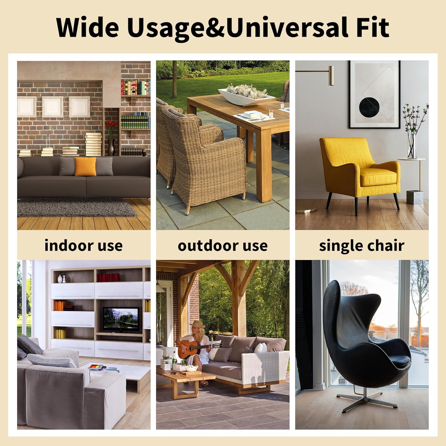 8Pcs Stretch Patio Cushion Covers-Outdoor Cushions Cover Replacement Yard Waterproof Sofa Cover