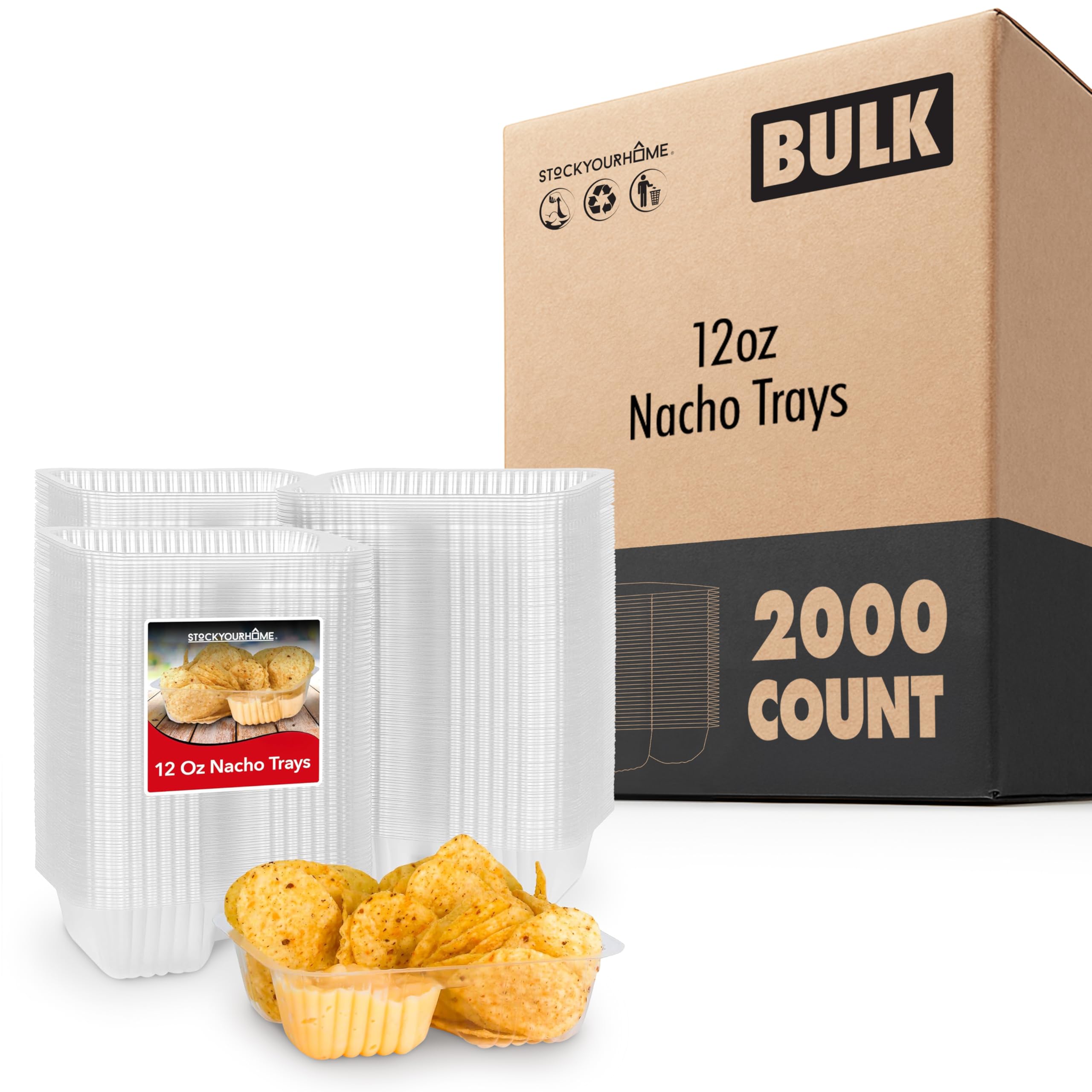 Stock Your Home 12 oz / 2000 Count / Clear Serving Trays