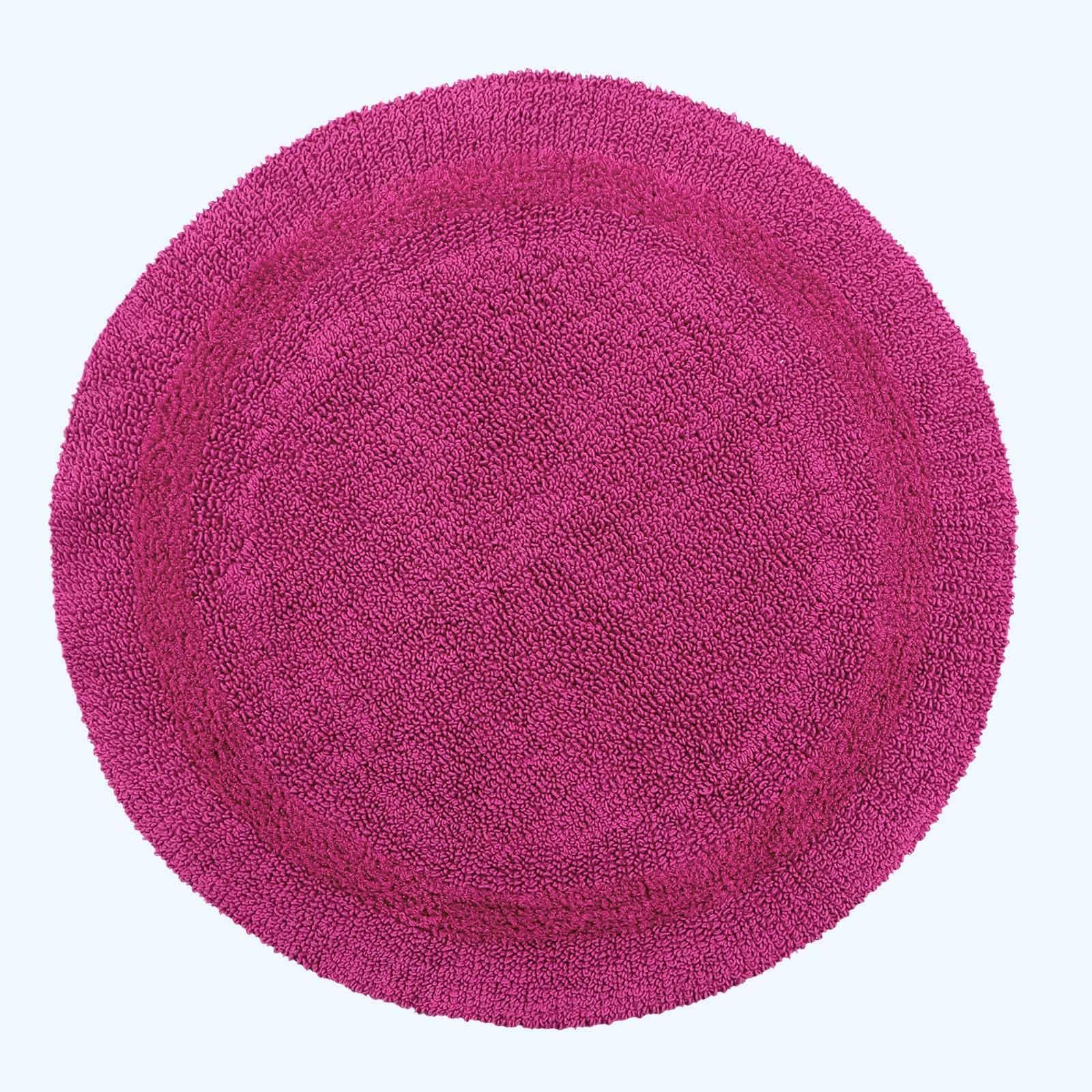 HOMESCAPES Toilet Mat, Luxury 1600gsm Extra Soft 100% Cotton, Reversible Bathroom Mats Non-Slip, Washable, Super Absorbent, Quick-Dry, Raspberry Pink Pedestal Rug for Toilet, 50 x 55 cm — view 55