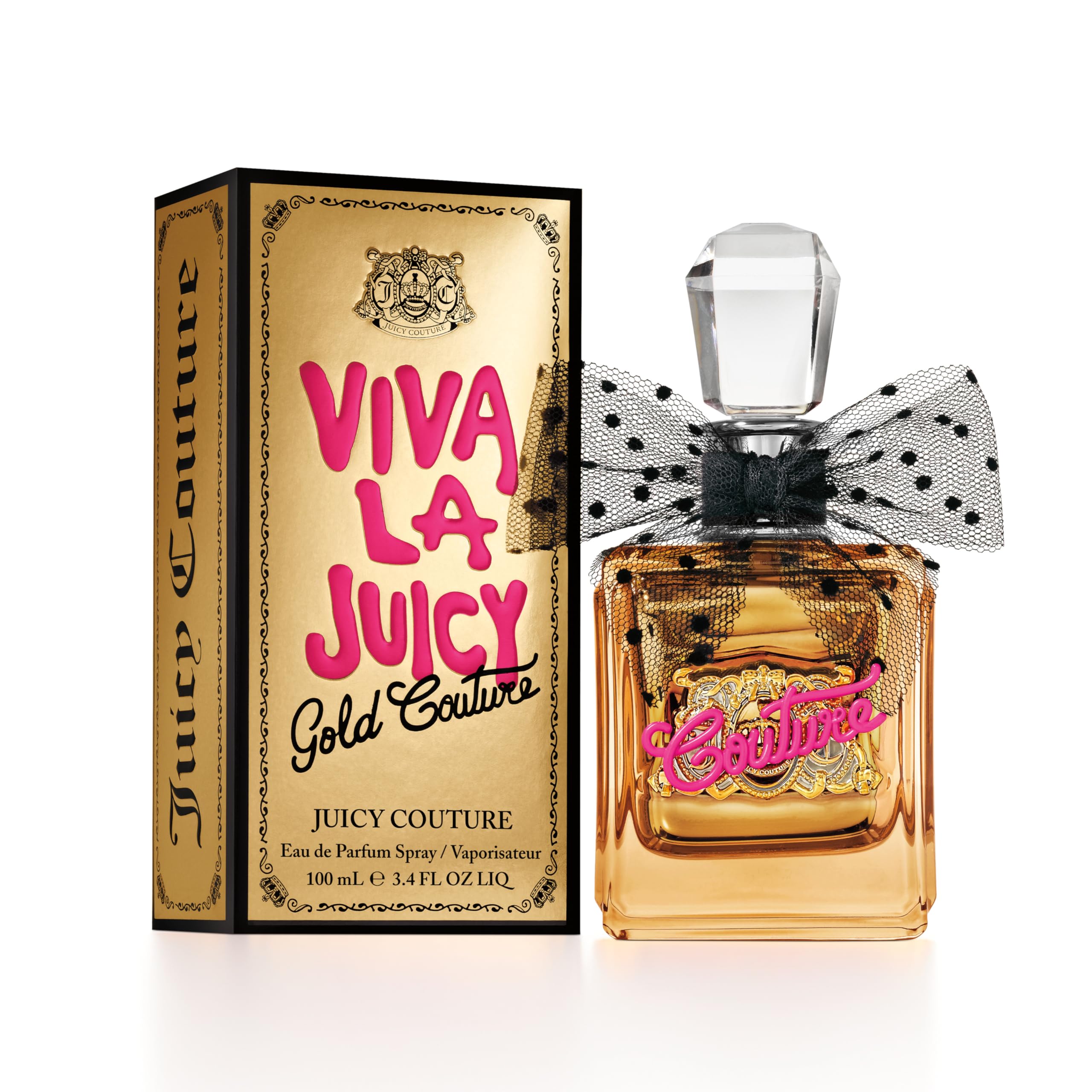Juicy Couture Viva La Juicy Gold Eau De Parfum, Women's Perfume with Notes of Luscious Berry, Jasmine Sambac & Vanilla Cream - Fruity & Sweet, Gift for Her