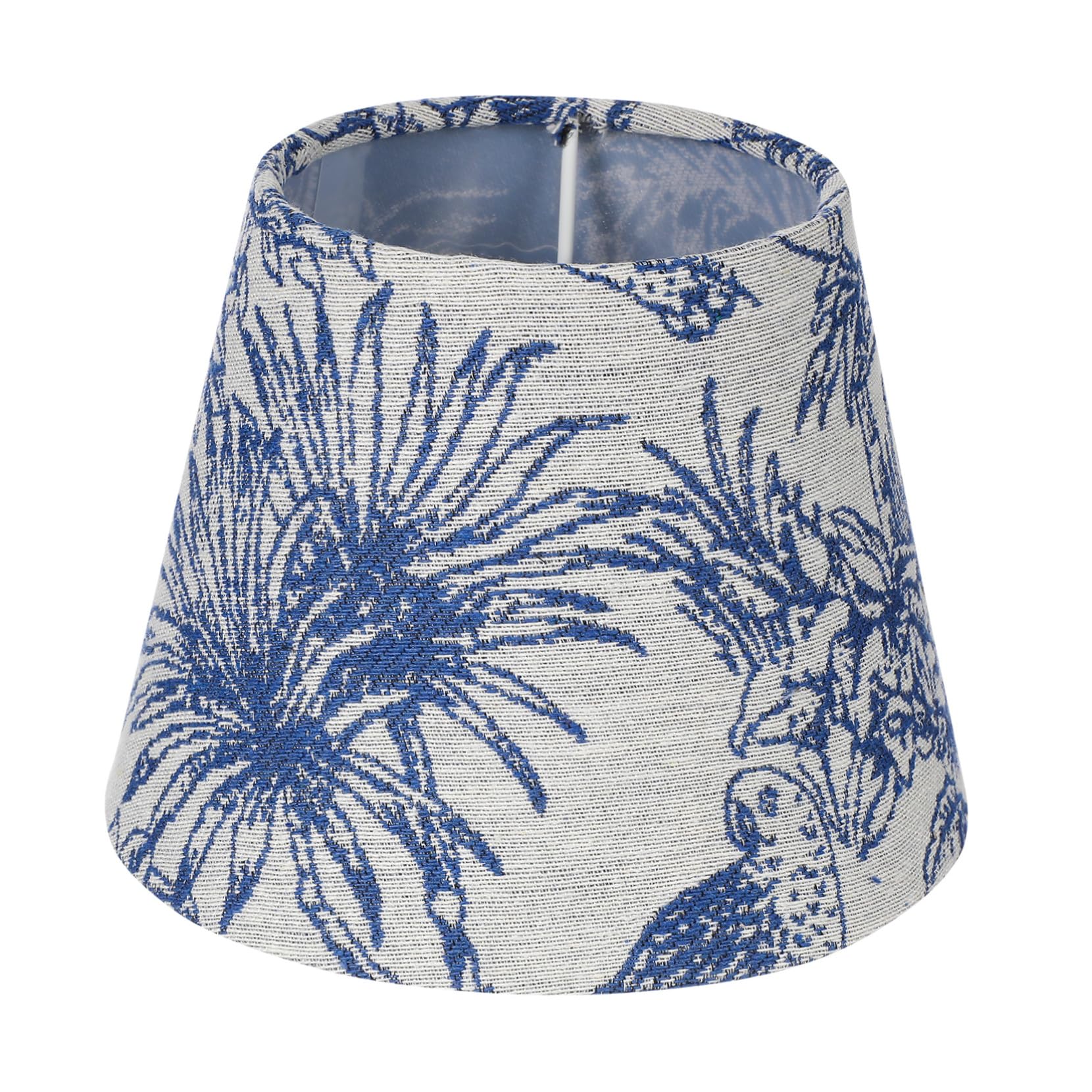 Kisangel Cloth Lampshade Tropical Embroidered Lamp Cover Blue for Home Hotel Desk Floor Table Lighting