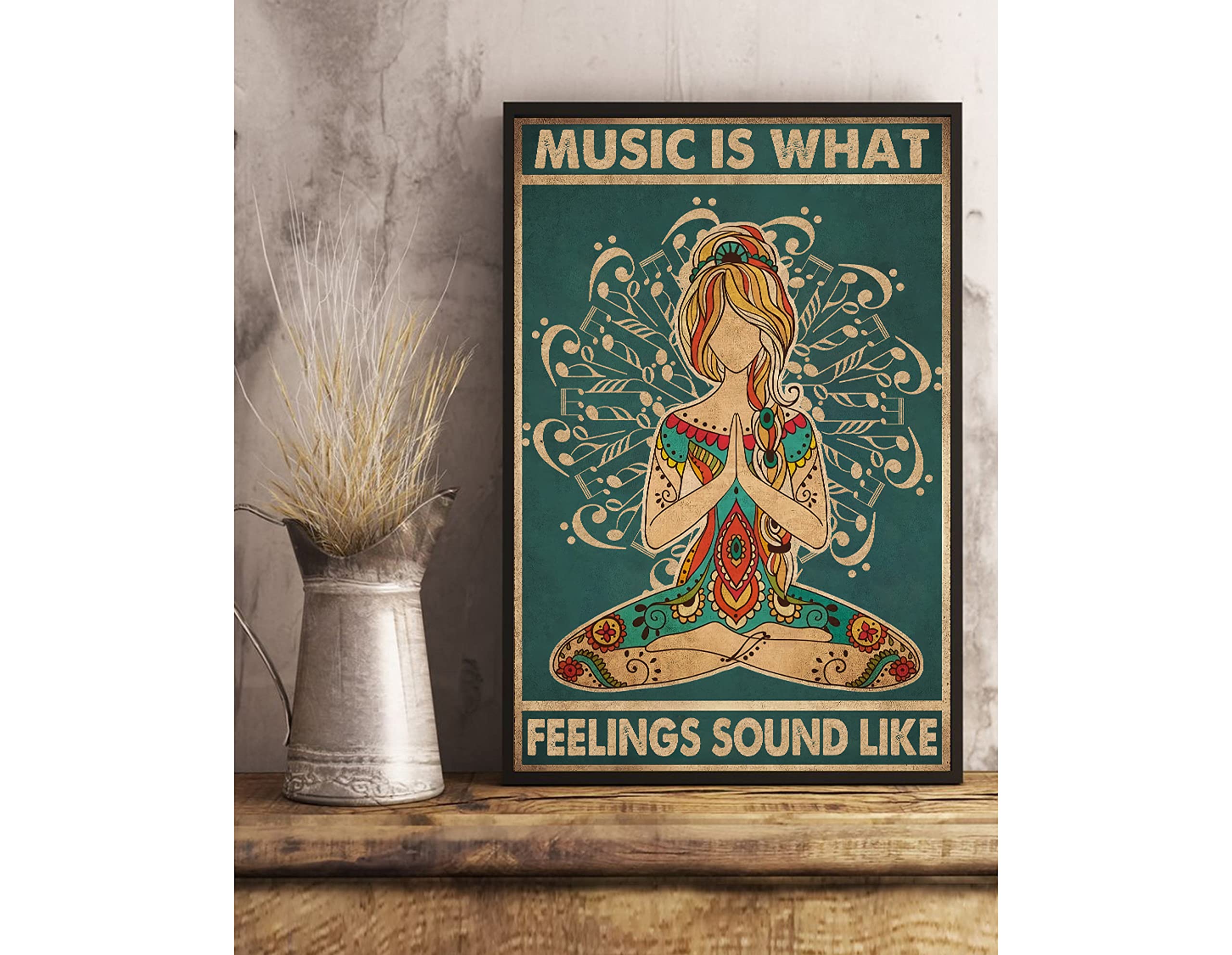 Bioprocess Music is What Feelings Sound Like Music Poster Music Wall Decor Wall Decor Music Music Notes Music L Gifts Idea Wall Art Poster Cute Sign Wall Decor Metal Sign Poster 8X12 Inches