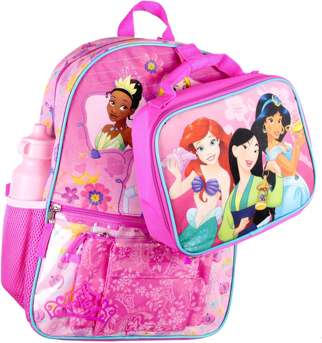 Disney Princess 16” Backpack for Girls 5 Piece School Lunch Box Set - Image 3