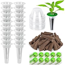 DECYOOL Garden Seed Pods, 48pcs Hydroponic Pods Kit:Grow Anything Kit with 12 Grow Baskets,12 Grow Sponges, 12 Pod Labels,12 Grow Domes