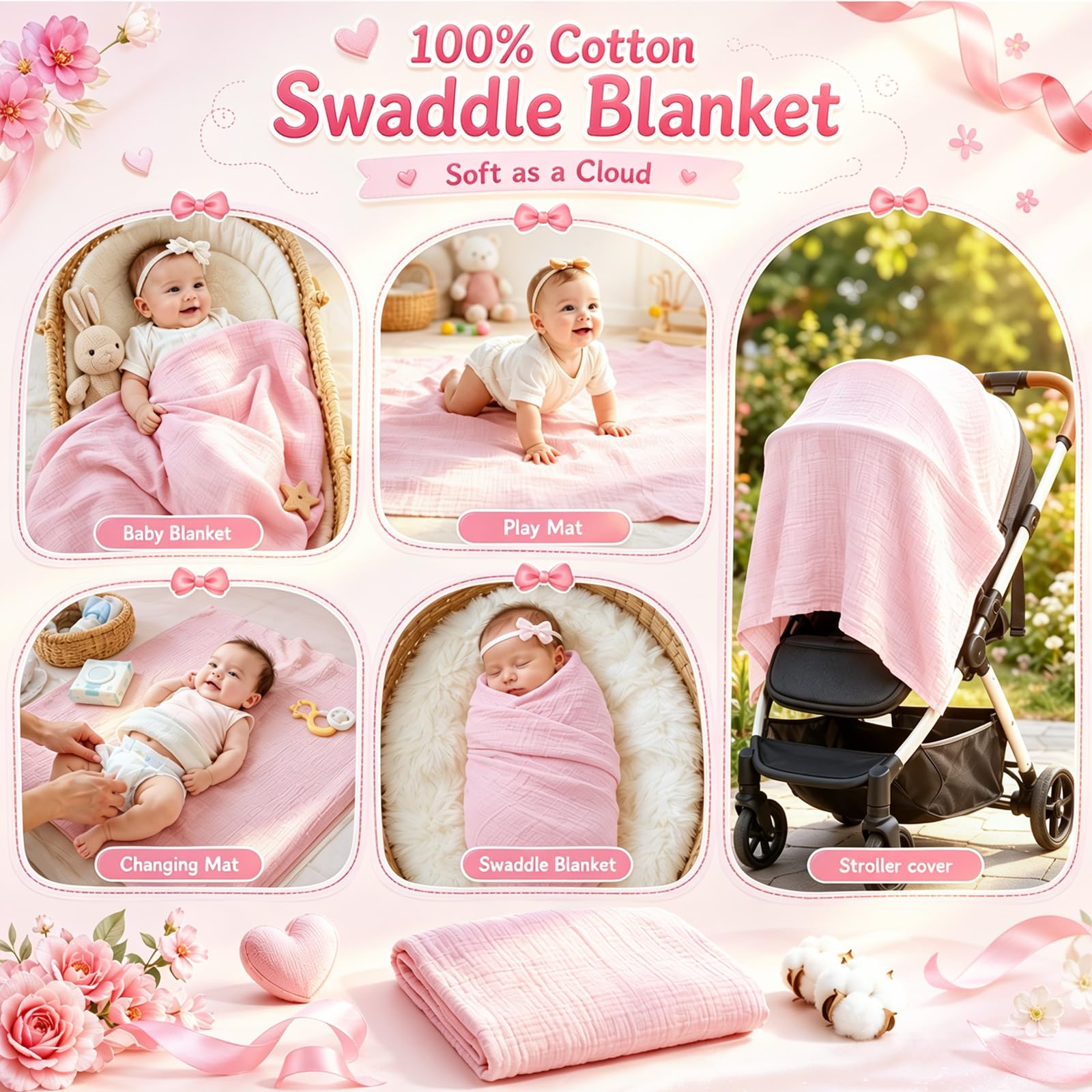 Windeltorte Baby Geschenkset Neutral - 32-teiliges Neugeborenen Set mit Hasen Plüschtier & Grußkarte im geflochtenen Korb - Luxus Geburtsgeschenk für Jungen & Mädchen, Babyparty & Taufe