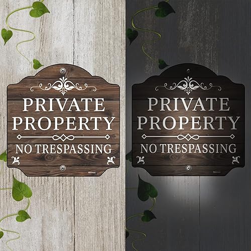 Miniatura 5 de Doninex Paquete de 2 letreros de propiedad privada No Trespassing, aluminio libre de óxido, reflectante, resistente a la decoloración (12 x 12