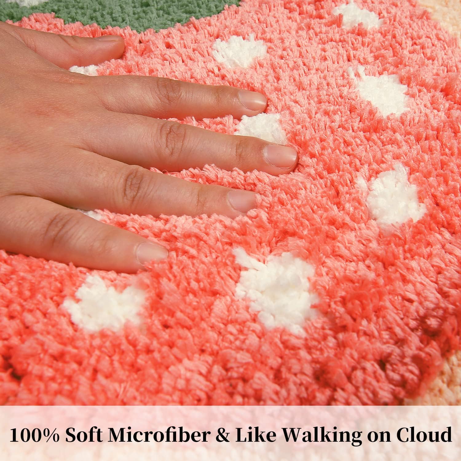 Hi Space Pink Bathroom Rugs 31.5x19.7IN Cute Bunny Bath Mat for Bathroom Non Slip Machine Washable Soft Absorbent Rabbit Bath Rug Plush Thick Shaggy Rugs for Tub Shower Sink Fluffy Home Decor