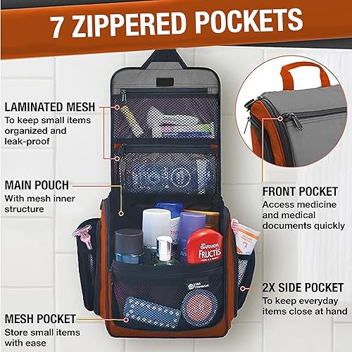 Miniatura 5 de D&D Bolsa colgante para artículos e aseo personal, organizador de viaje de diseñador para maquillaje y artículos de aseo, para hombres y mujeres,