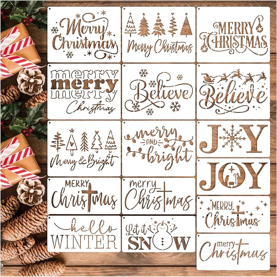 amazon-com-16pcs-christmas-stencils-for-card-making-believe-merry-christmas-stencils-reusable-drawing-stencils-for-painting-on-wood-signs-crafts-wall-christmas-decorations-16-merry-christmas-arts-crafts-sewing