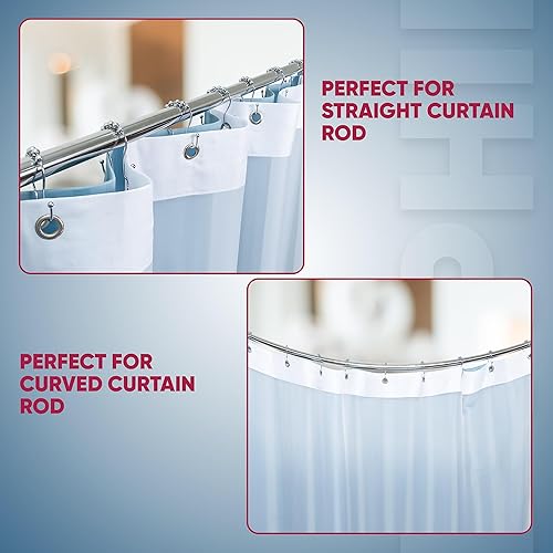 Miniatura 7 de Ganchos para cortina de ducha a prueba de óxido (juego de 12)  Anillos de cortina de ducha de acero inoxidable  Bolas antideslizantes para un fácil