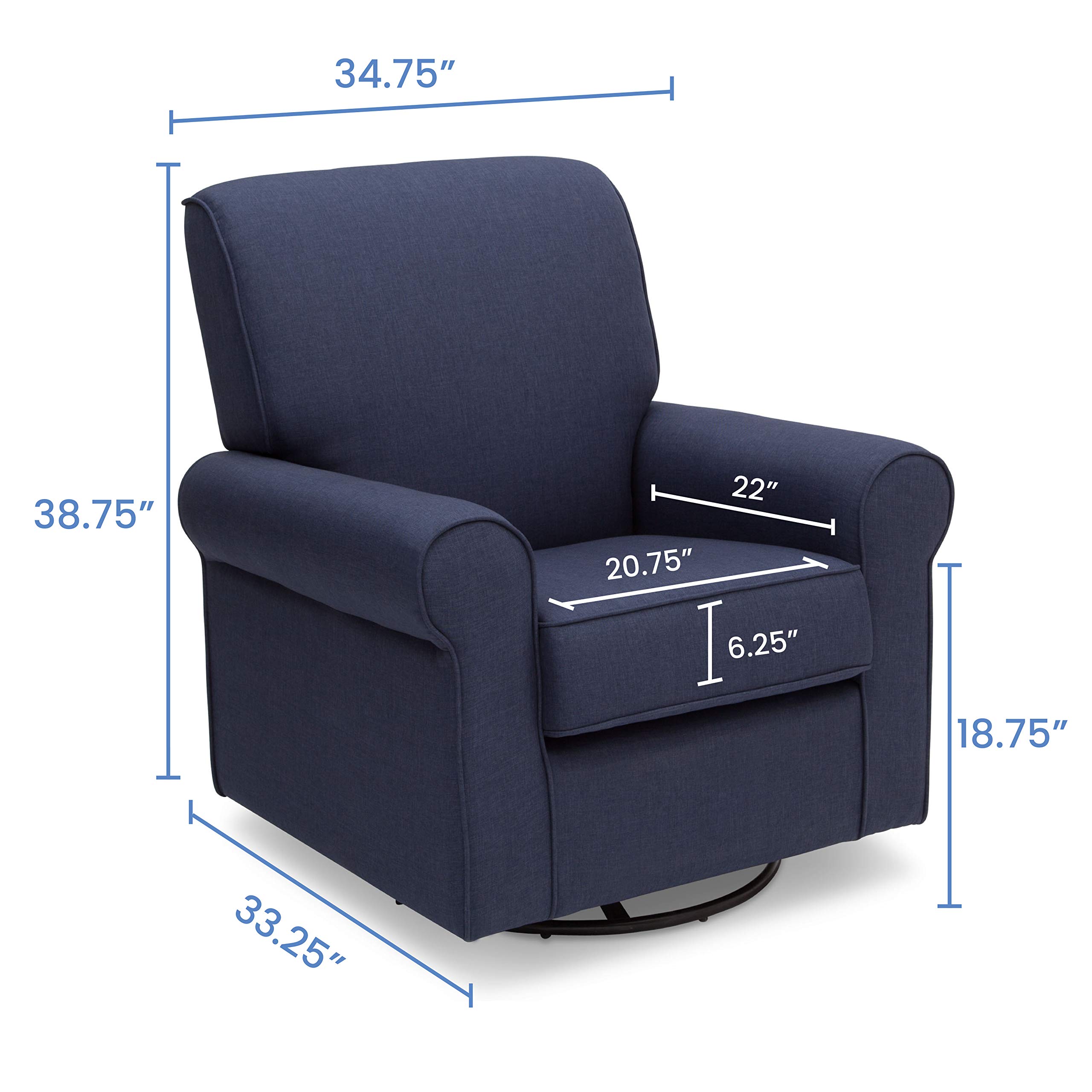 Buy Delta Children Avery Upholstered Glider Swivel Rocker Chair, Sailor