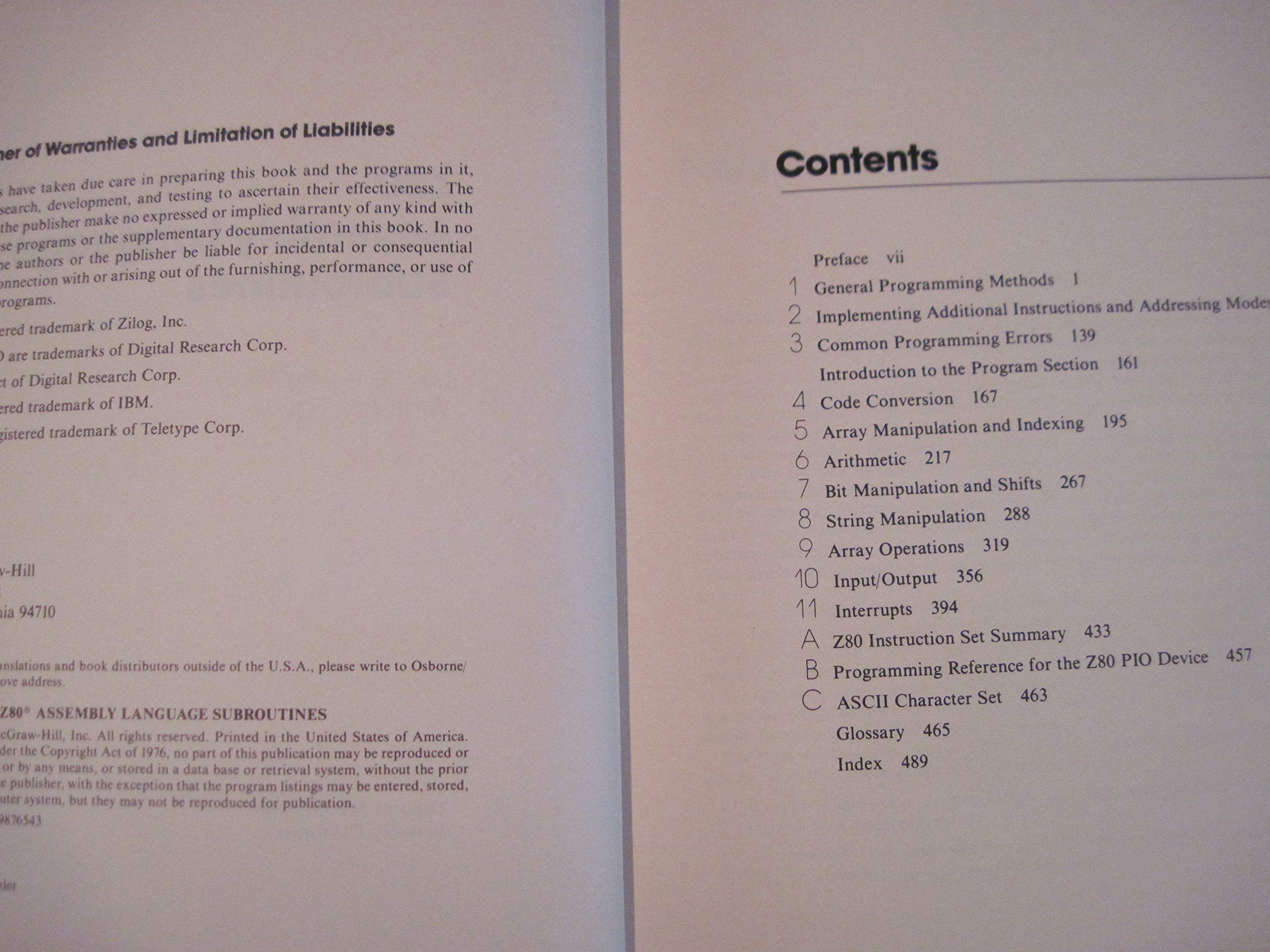 Z80 Assembly Language Subroutine