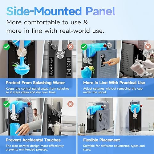 Miniatura 5 de Máquina de granizado  No necesita hielo, 88oz bebida congelada y suave serve máquina de helado. Máquina de granizado para el hogar con pantalla LED,