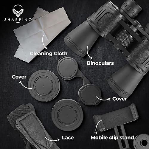 Miniatura 2 de Prismáticos de 10 x 50 para adultos de alta potencia, prismáticos gran angular con lente antirreflectante a prueba de niebla, impermeable, al aire