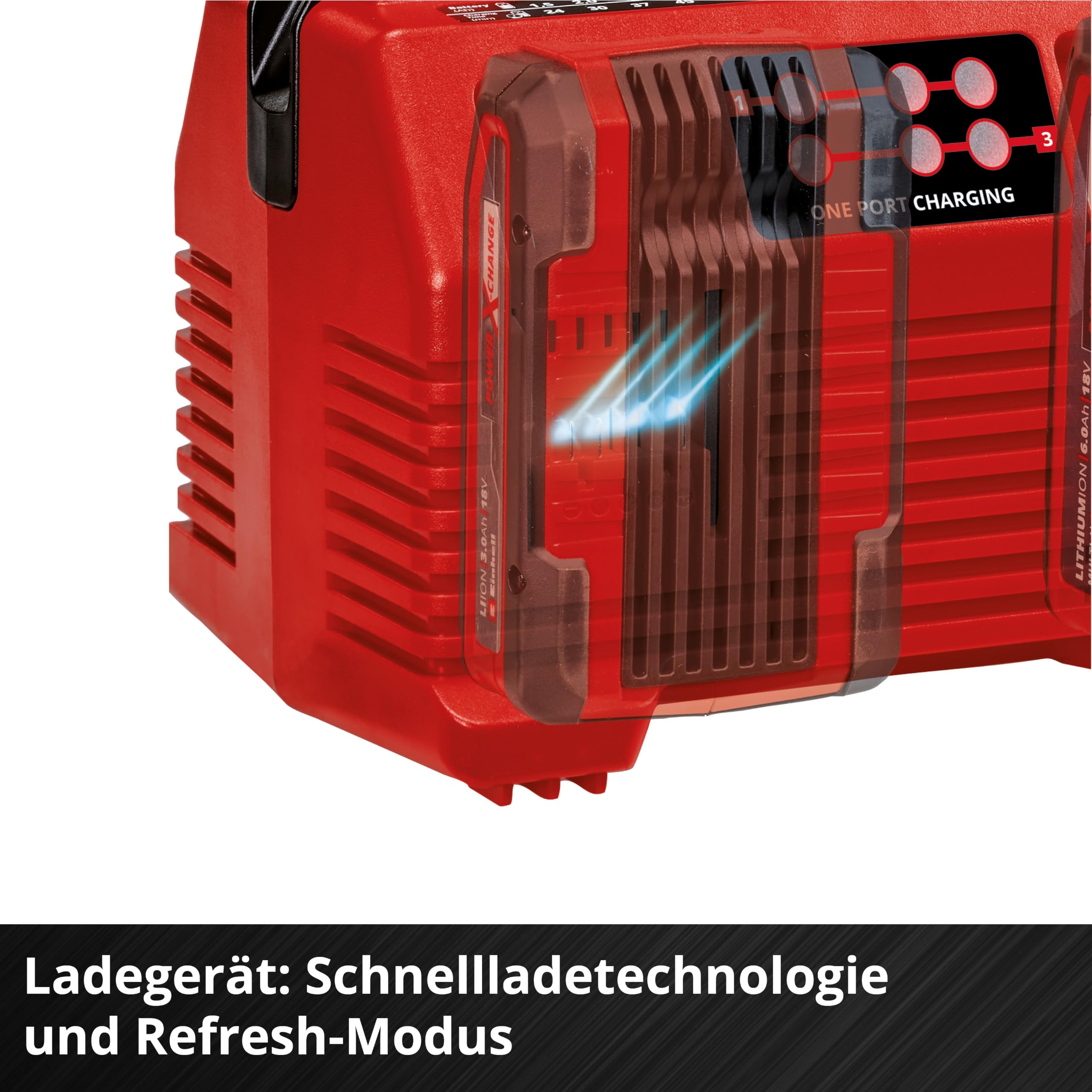 Original Einhell Kit PXC 4X 5,2 Ah & Quattrocharger 4 A | PXC | 18 V | 1260 W | 4x 5,2 Ah Akku | 4-Ampere-Ladegerät | 2x2 Akkus parallel laden