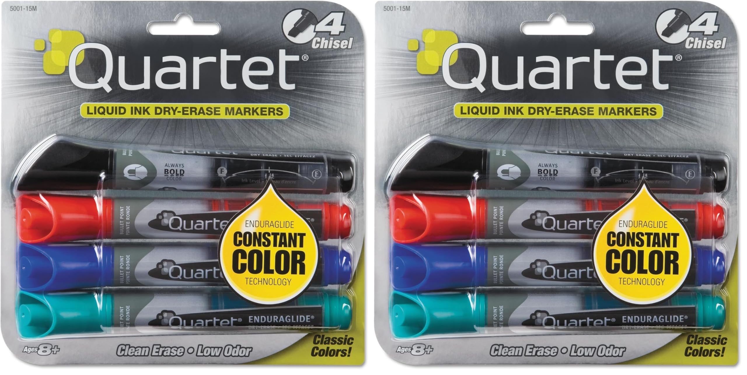 Quartet Dry Erase Markers, Whiteboard Markers, Bullet Tip, EnduraGlide, White Board Dry Erase Pens for Teachers, Home School & Office Supplies, Assorted Classic Colors, 8 Pack (5001-1MA)