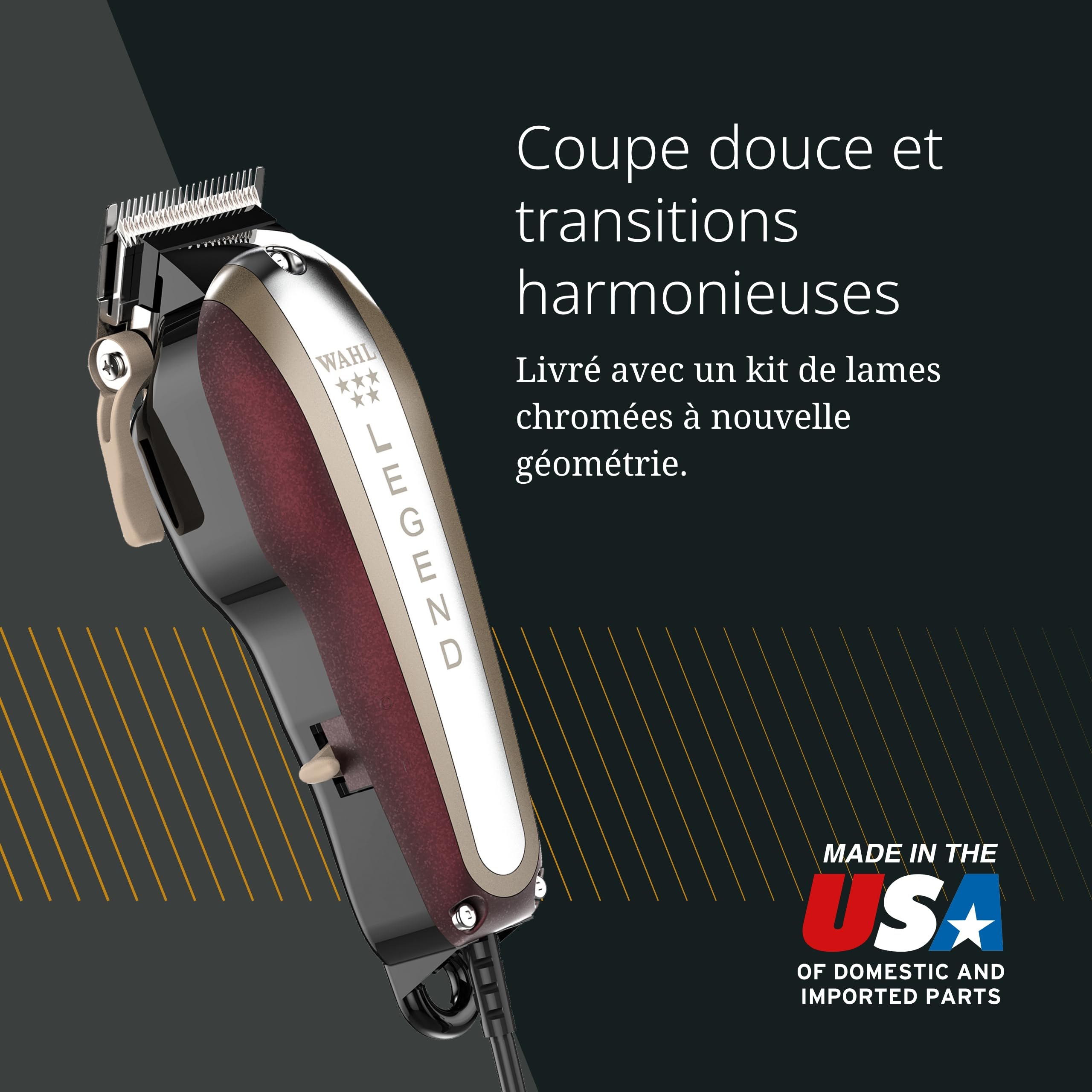 Wahl Legend Hair Clipper Tondeuse professionnelle à longue portée pour fading
