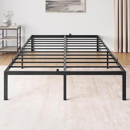 Miniatura 1 de IDEALHOUSE Base de cama Queen de 14 pulgadas, plataforma duradera, base de colchón de listones, base de cama de metal antideslizante, no necesita