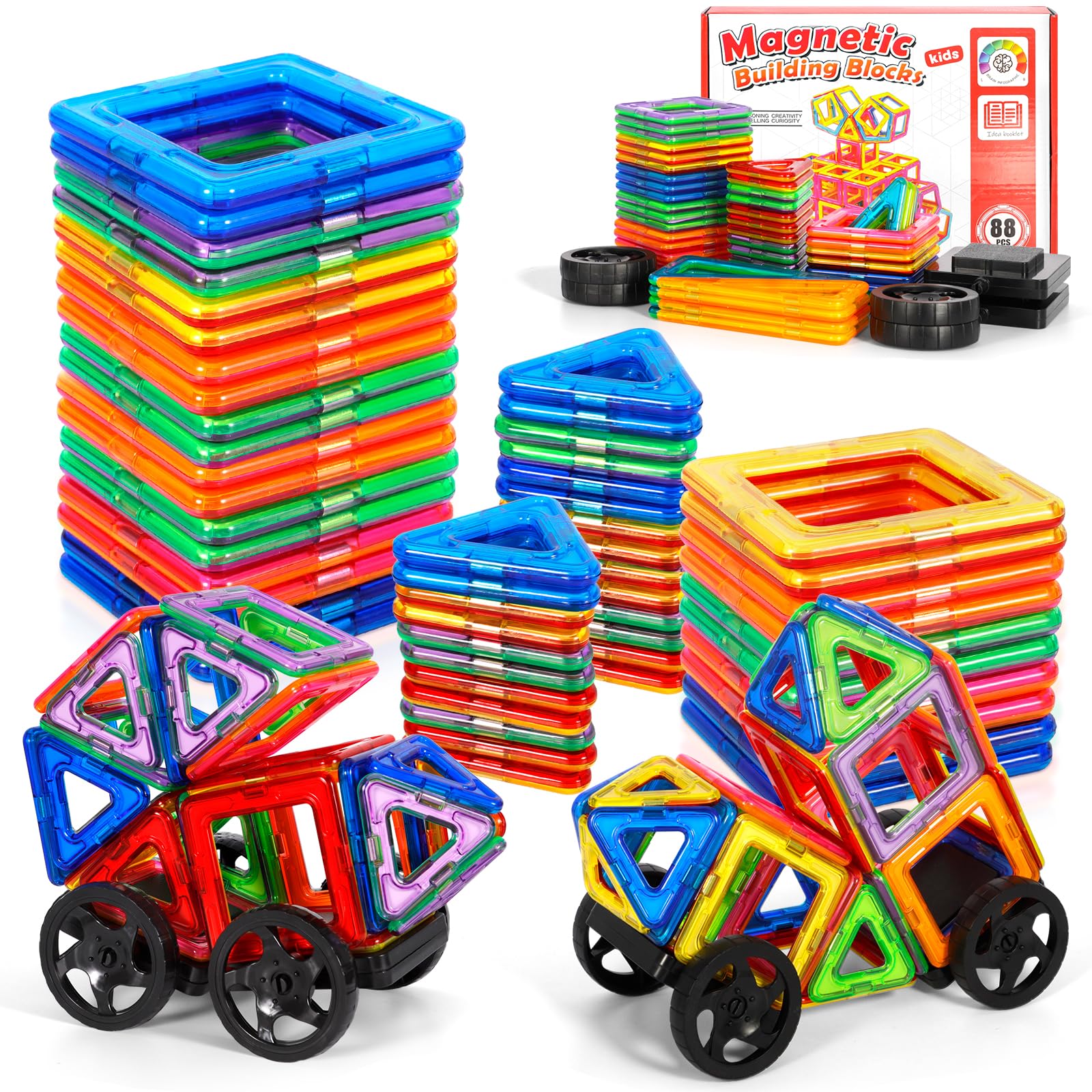 126Pcs Bloques de Construcción Magnéticos, 3D Juguetes de Construcción Magnéticos, Juguetes Educativos de Bloques de Construcción, Regalo de Juguete Magnético para Más de 3 Niños y Niñas (126Pcs) — view 9